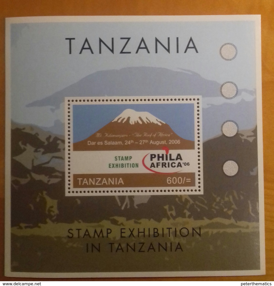 TANZANIA, 2006, MNH, MOUNTAINS, PHILA AFRICA STAMP EXHIBITION,SS - Other & Unclassified