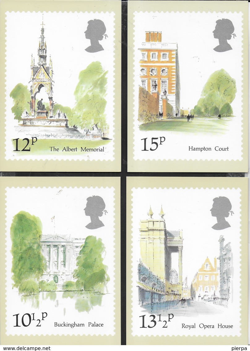 INGHILTERRA - LONDON LANDMARKS ( HAMPTON COURT) 1980 - 5 CARTOLINE  - EDIT. HOUSE OF QUESTA - NUOVE - Timbres (représentations)