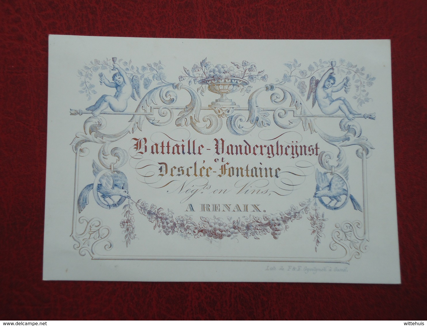 Renaix    Carte Porcelaine    Battaille Vandergheijnst   13,50 Cm X 9,50 Cm  ( 2scans ) - Renaix - Ronse