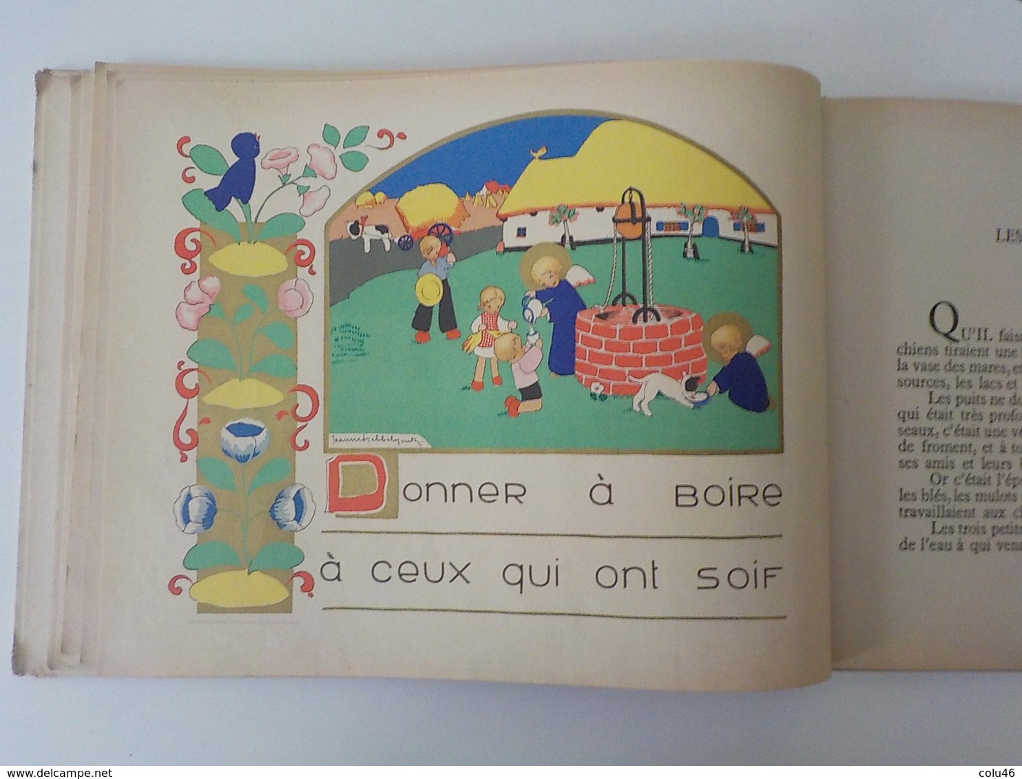 ancien livre enfant illustrations Jeanne Hebbelynck Petits Contes de chez nous Desclée De Brouwer anges angelots