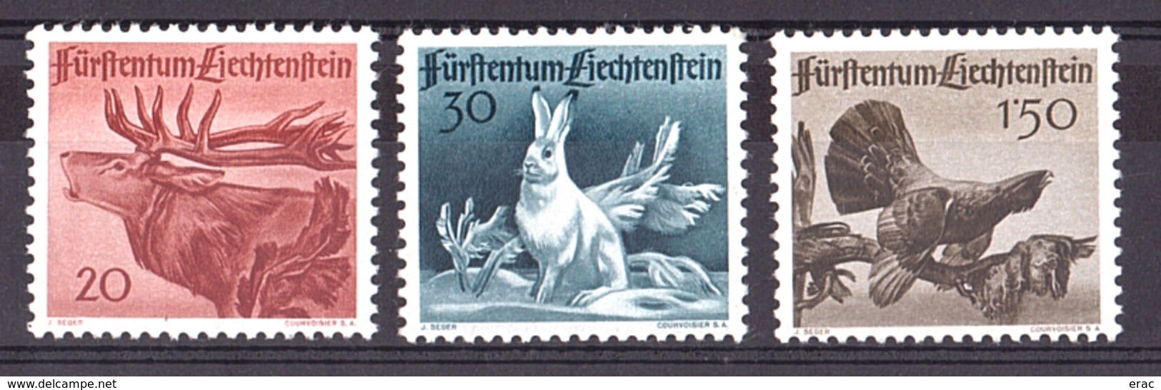 Liechtenstein - 1946 - N° 224 à 226 - Neufs ** - Faune - Unused Stamps