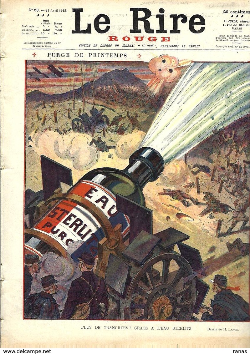 Revue Caricature Satirique Très Illustré Le Rire Rouge Anti Kaiser Germany N° 23 De 1915 - Other & Unclassified