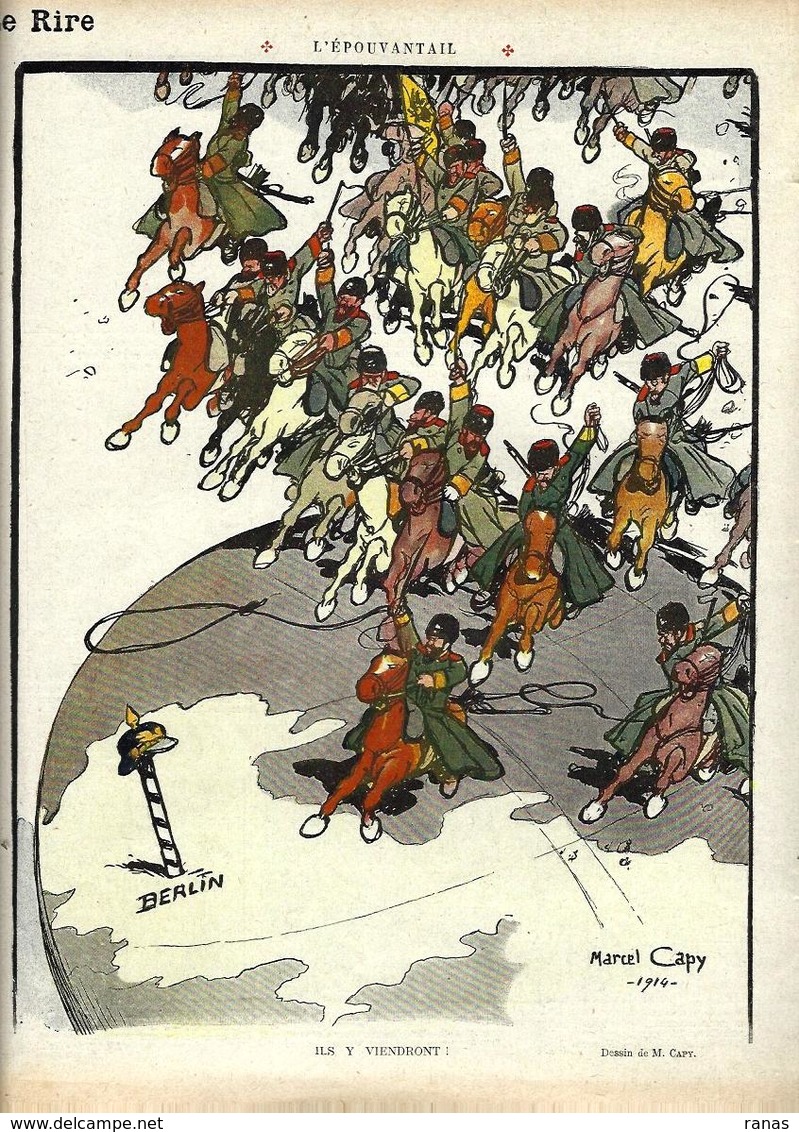 Revue Caricature Satirique Très Illustré Le Rire Rouge Anti Kaiser Germany N° 22 De 1915 Poulbot Capy Cosaques Russie - Autres & Non Classés