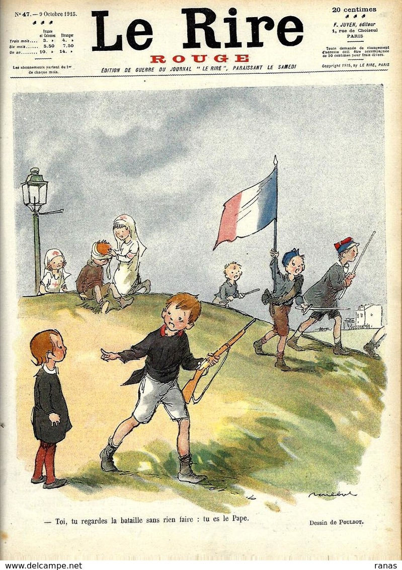 Revue Caricature Satirique Très Illustré Le Rire Rouge Anti Kaiser Germany N° 47 De 1915 Poulbot - Other & Unclassified