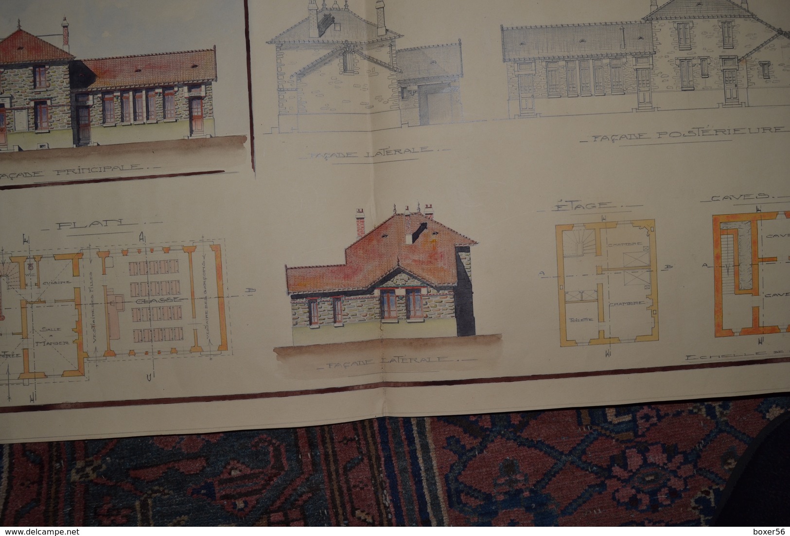 LOT  DESSINS ET PLANS D ARCHITECTURES ANCIENS DEBUT 20É MAISON ECOLE MAIRIE - Architettura