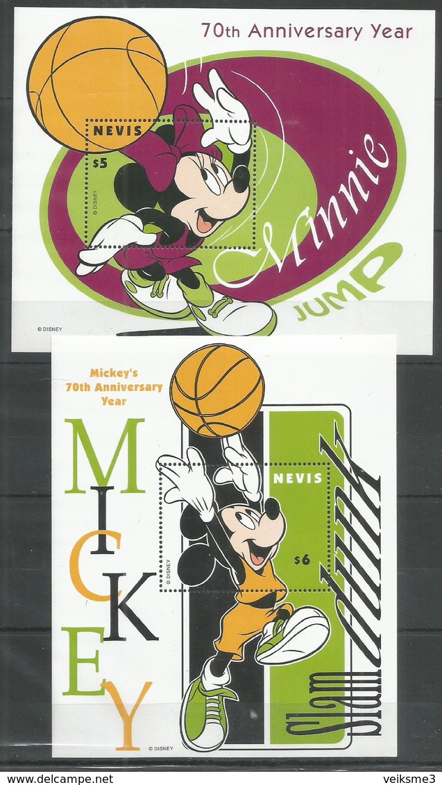 2 Pcs NEVIS - MNH - Walt Disney - Disney