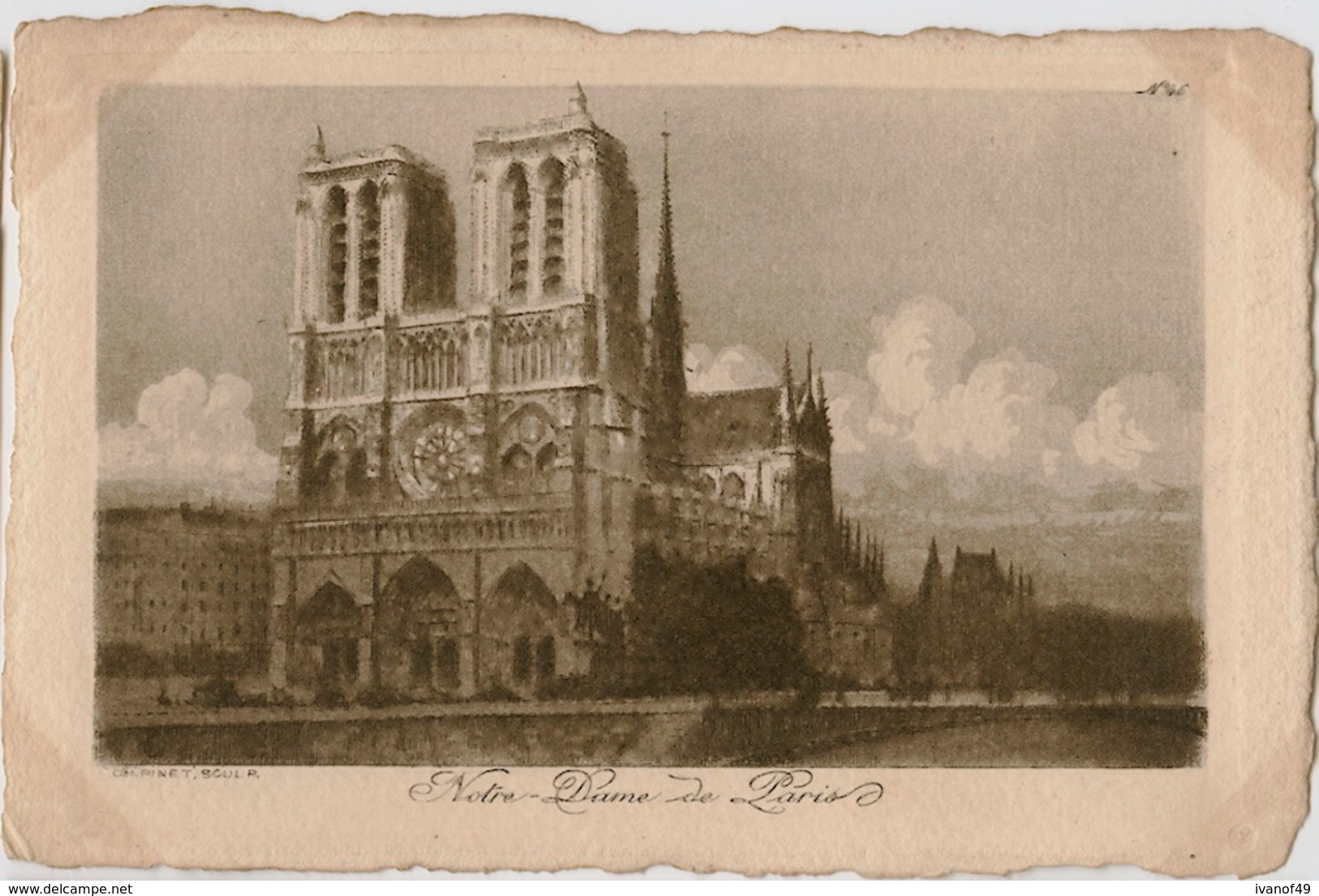 Paris - Notre Dame -  ORIGINAL - EAU-FORTE PAR CH. PINET- N°46 - Women