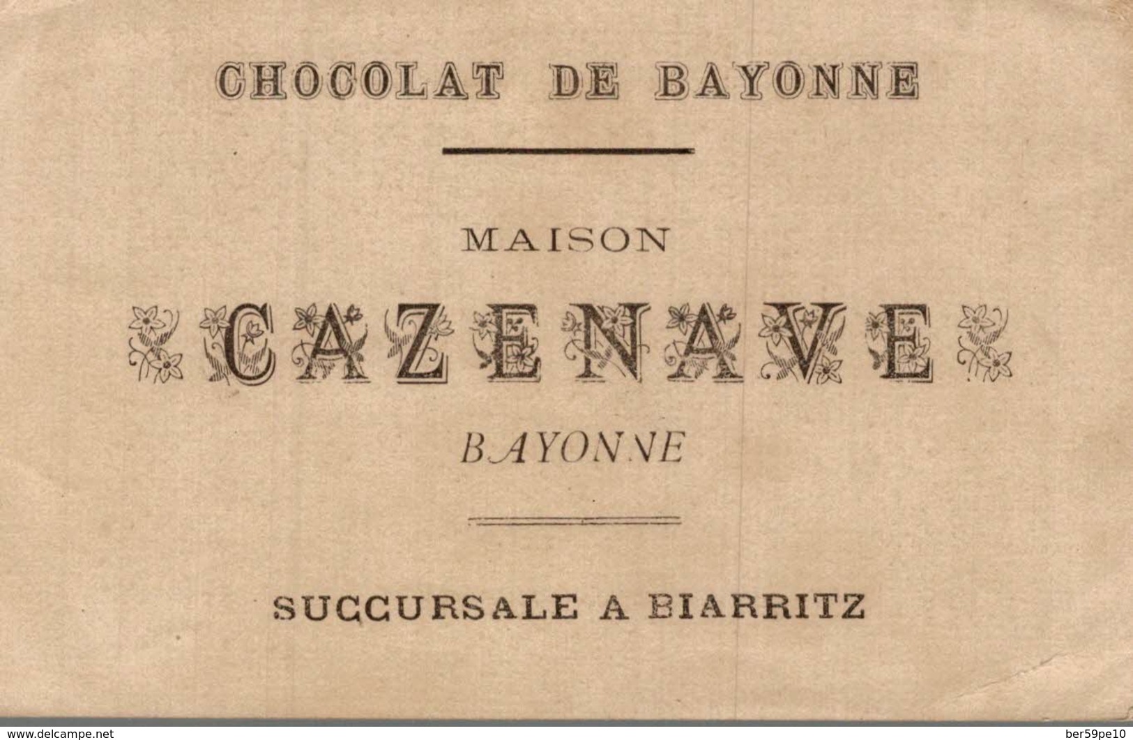 CHROMO CHOCOLAT DE BAYONNE CAZENAVE BAYONNE  BAYONNE QUAI  MAYOUR - Autres & Non Classés