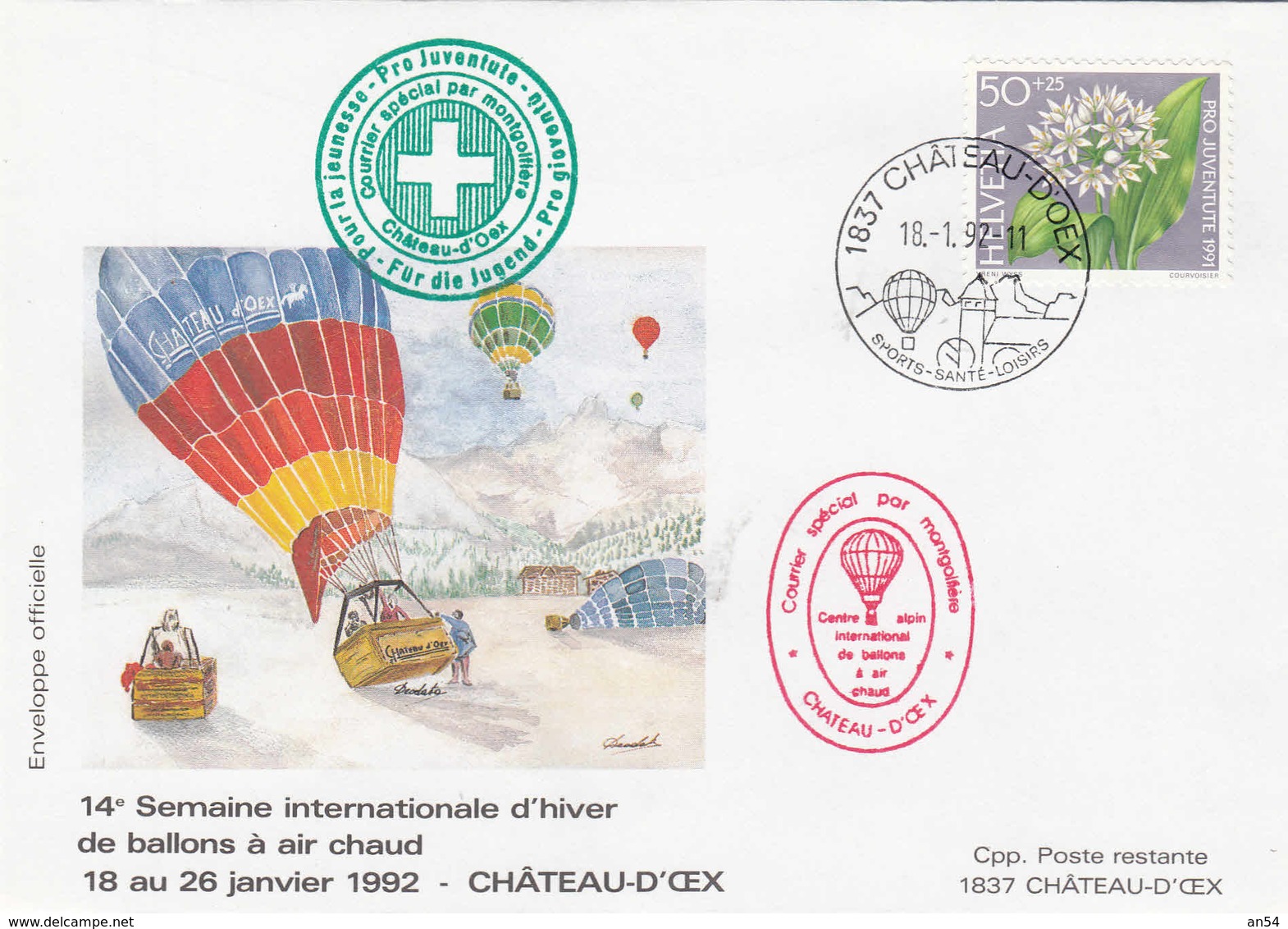 VOL BALLON   CHATEAU-D'OEX   1992 - Premiers Vols