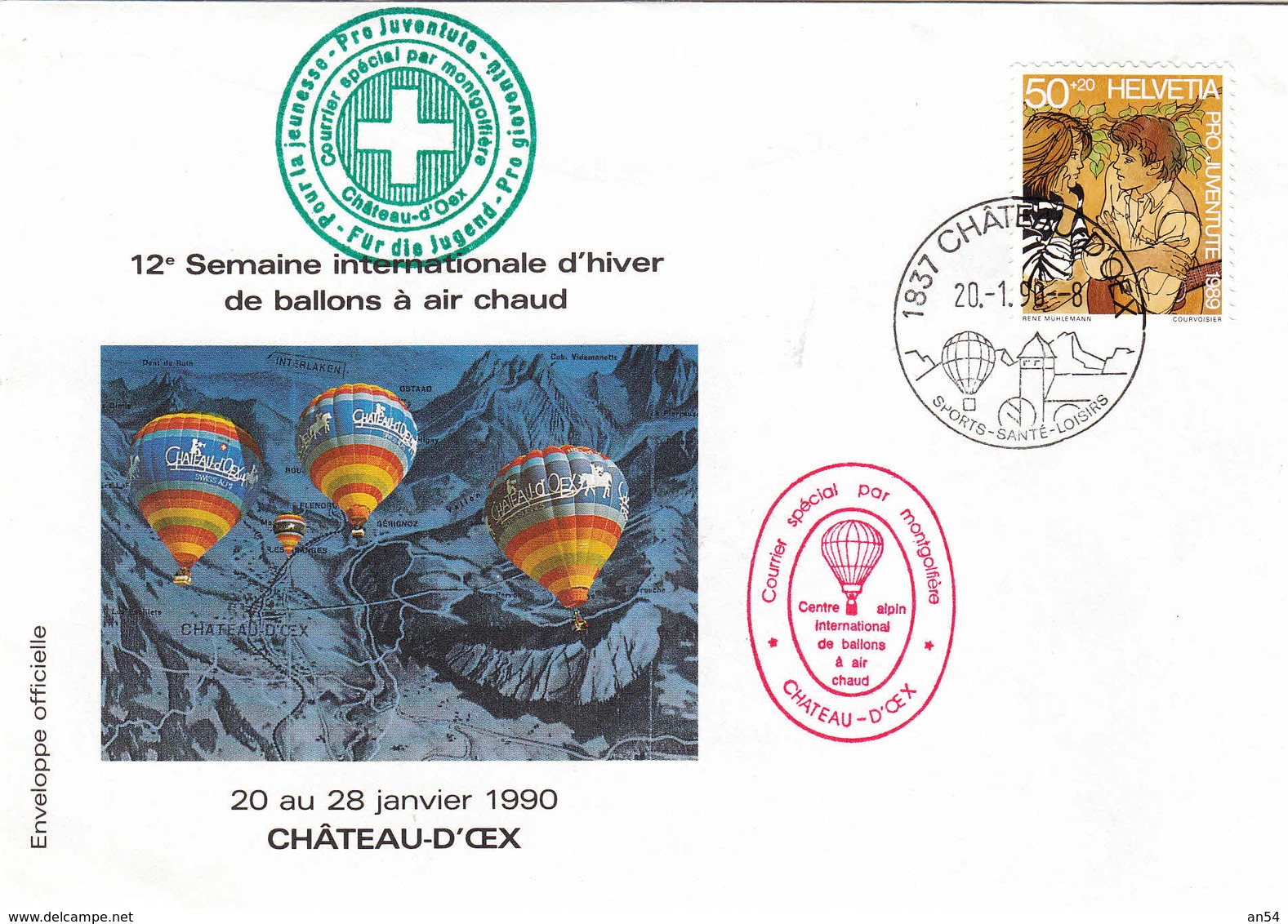 VOL BALLON   CHATEAU-D'OEX   1990 - Premiers Vols