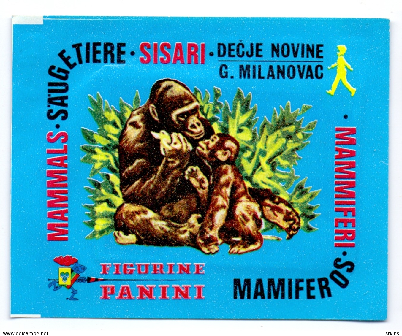 Rare Unopened Packet Bustina Bag MAMMALS Mamiferos  Decje Novine Panini Yugoslavia 1977 - Other & Unclassified