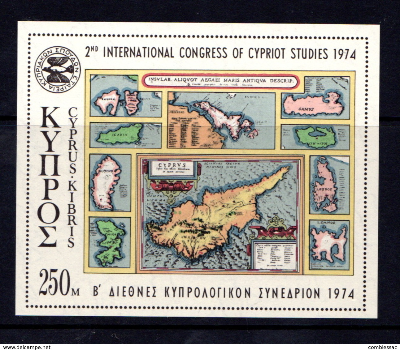 CYPRUS    1974    2nd  Congress  Of  Cypriot  Studies     Sheetlet    MNH - Unused Stamps