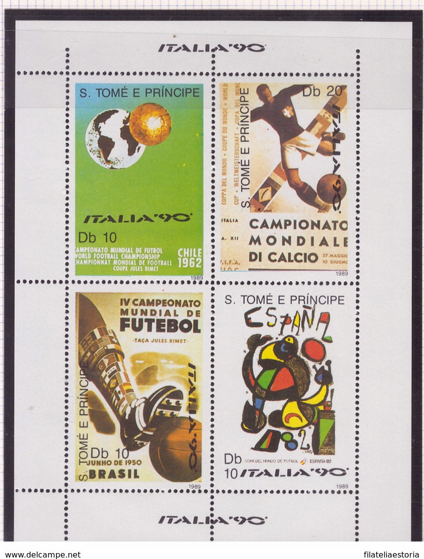 Sao Tomè Et Principe 1989 - MNH ** - Football - Coupe Du Monde Italie '90 - Michel Nr. 1116-1119 Série Complète (stp087) - Sao Tome Et Principe