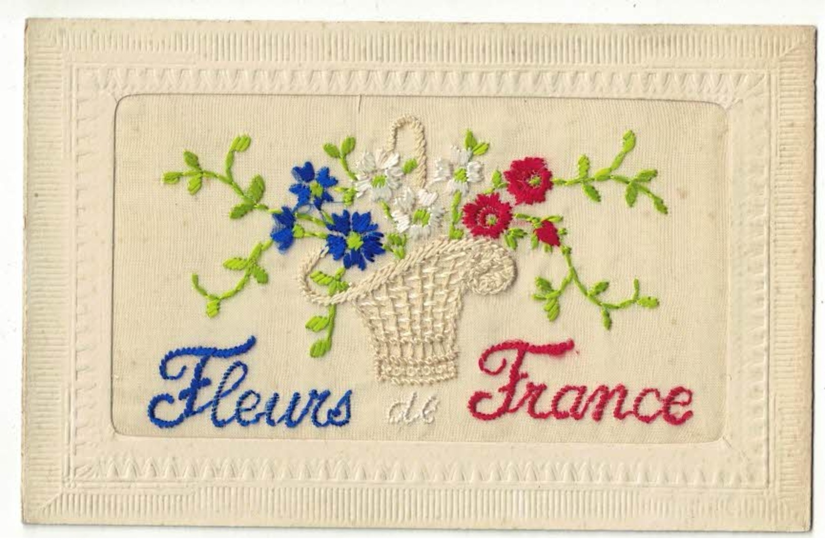 CPA BRODEE       FLEURS De FRANCE - Brodées