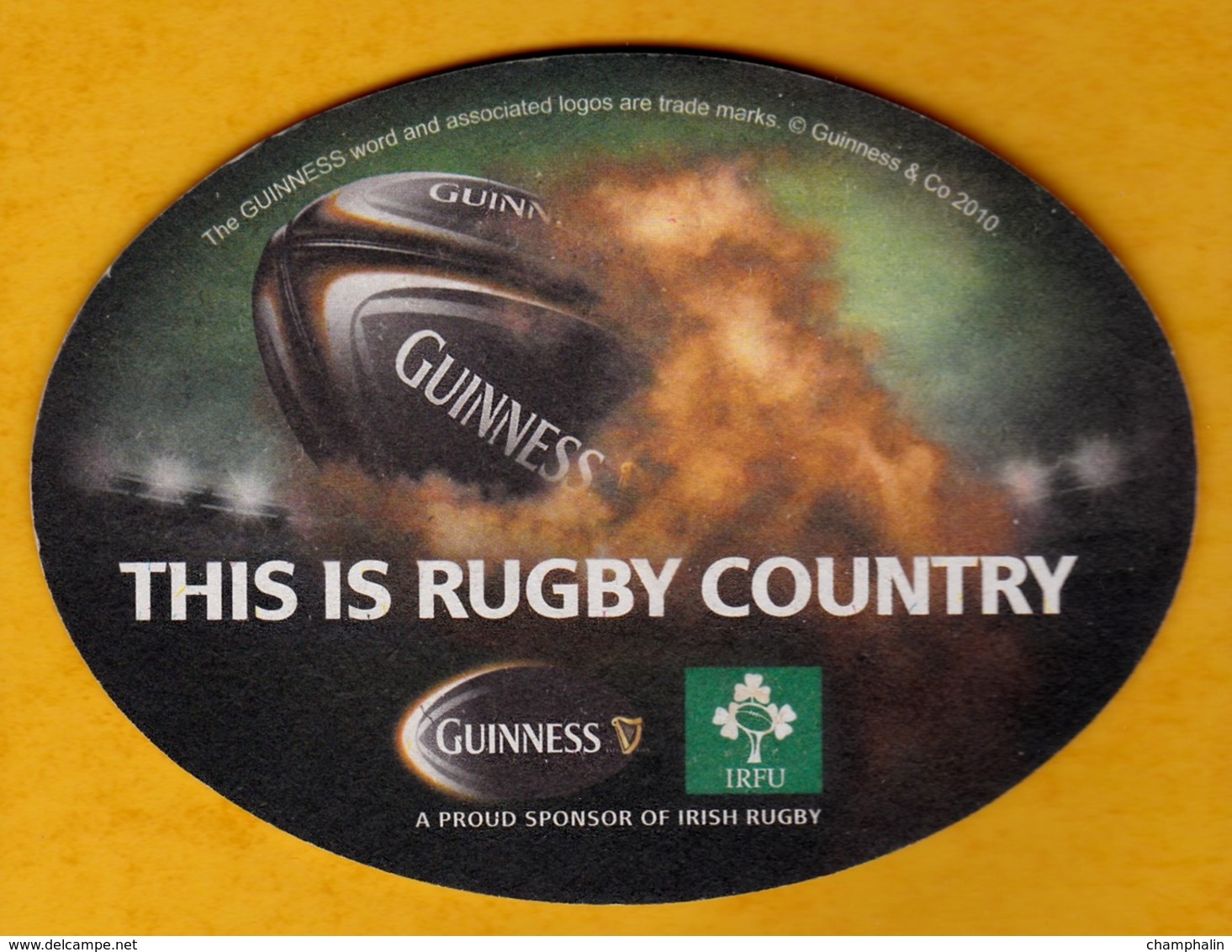 Sous-bock Cartonné - Bière - Irlande - Guiness - This Is Rugby Country - Beer Mats