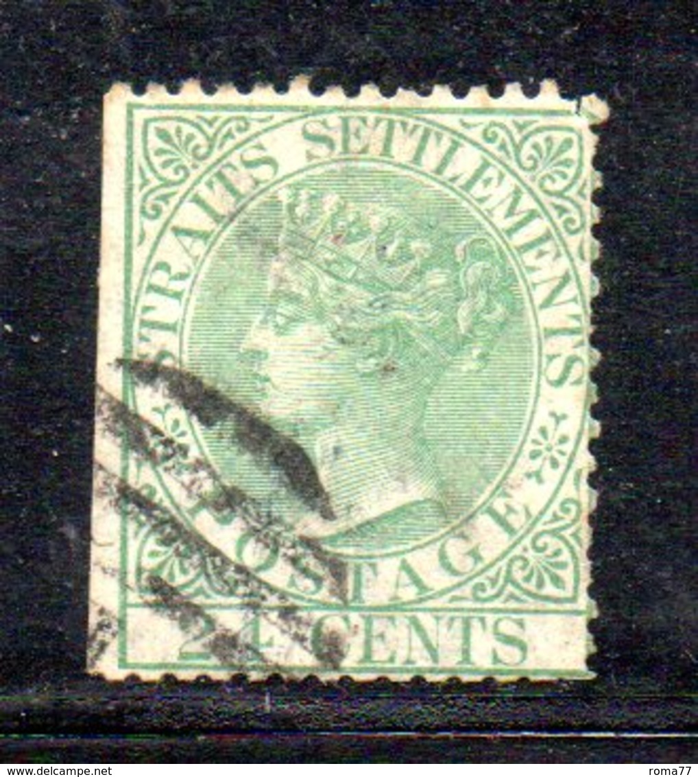 W488 - STRAITS SETTLEMENTS 1867,  Gibbons N. 16 Usato . CC - Straits Settlements