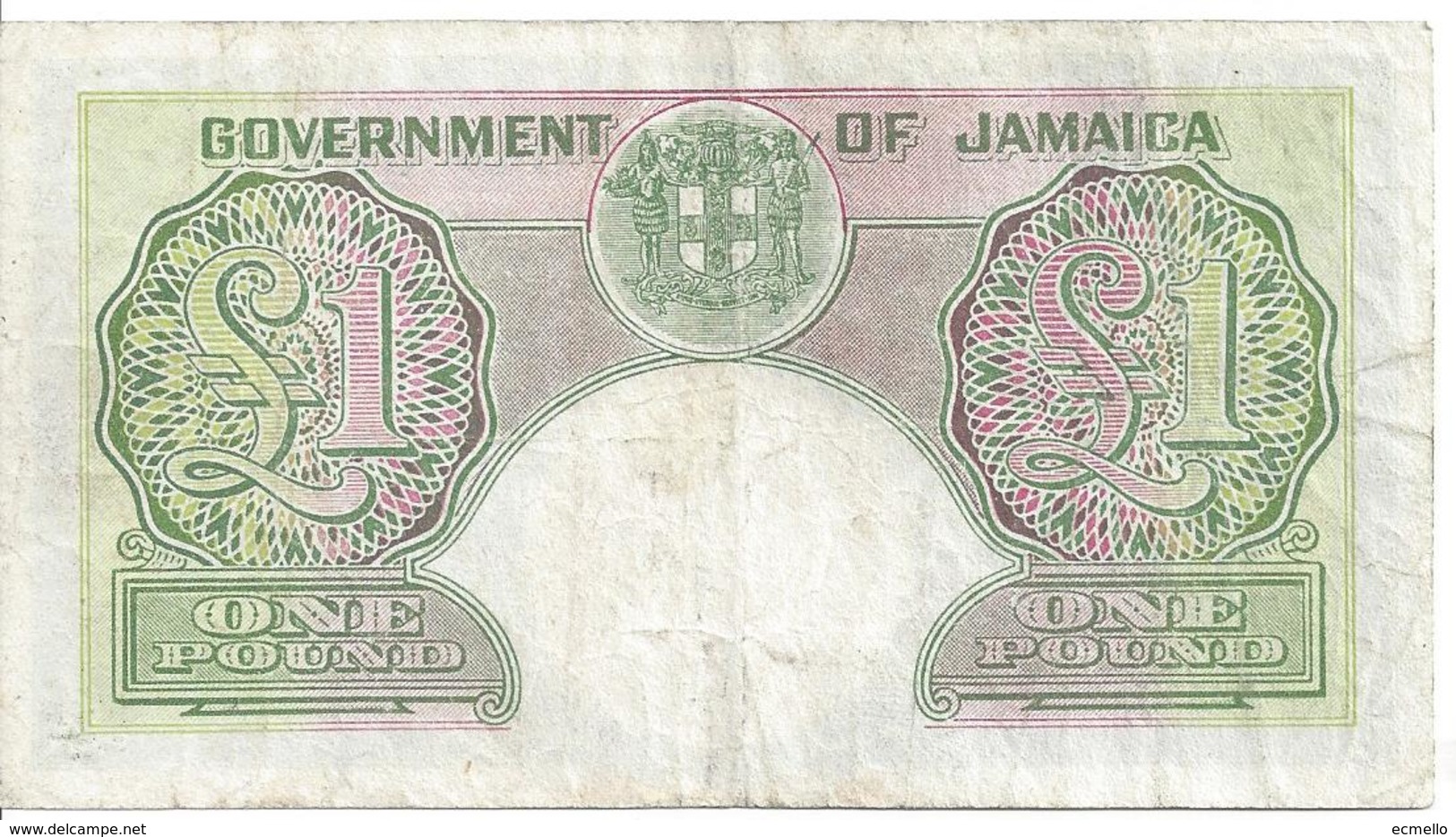 JAMAICA KGVI £1 1955 P41b Scarce Note - Jamaique