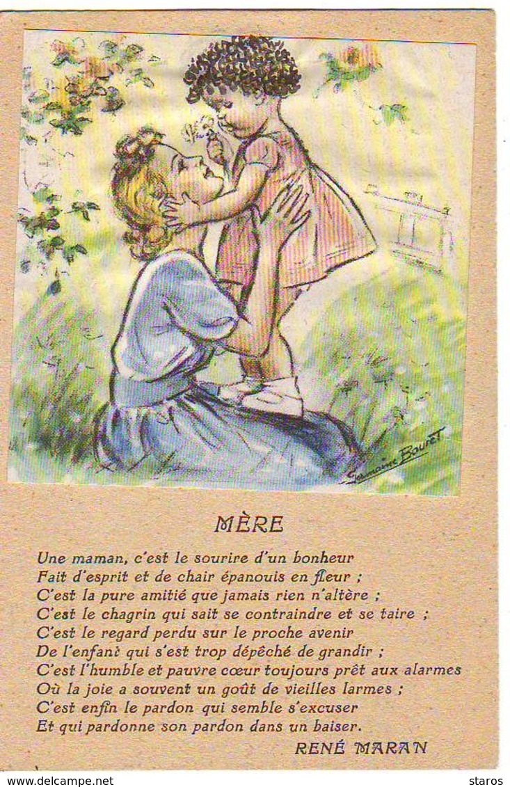 G. Bouret - Fillette Et Sa Maman - Poème De René Maran  - Mère - Bouret, Germaine