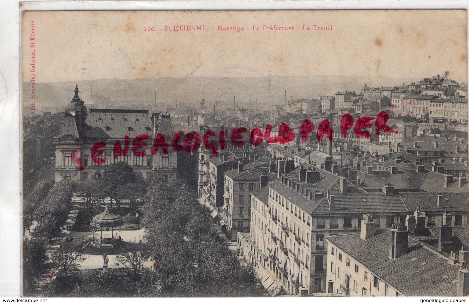 42 -ST SAINT ETIENNE - MARENGO LA PREFECTURE -LE TREUIL - A M. MARGOUTTAUD RUE LUCIEN DUMAS SAINT JUNIEN 1906 - Saint Etienne
