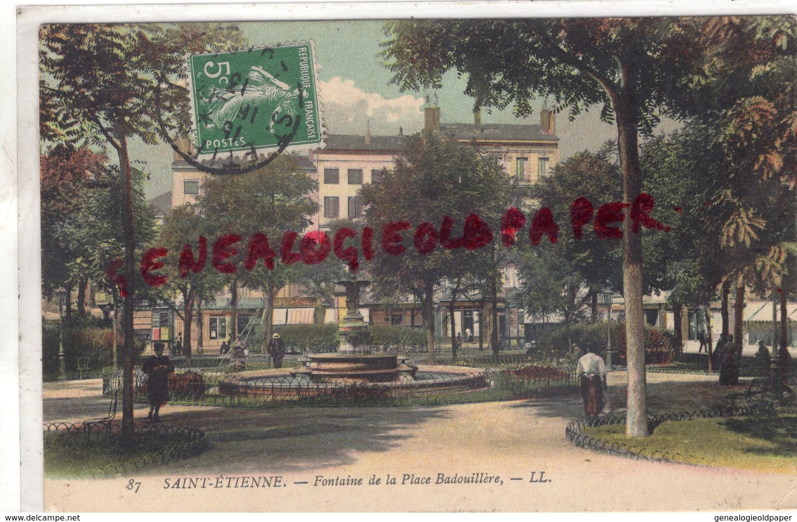 42 - ST SAINT ETIENNE - FONTAINE DE LA PLACE BADOUILLERE -1913 - Saint Etienne