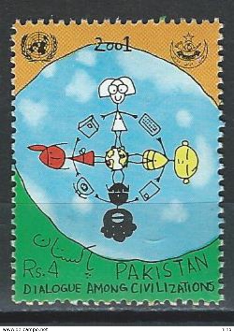 Pakistan-Spain. Scott # 971,3119 MNH. Dialogue Among Civilization. Joint Issue Of 2001 - Gezamelijke Uitgaven