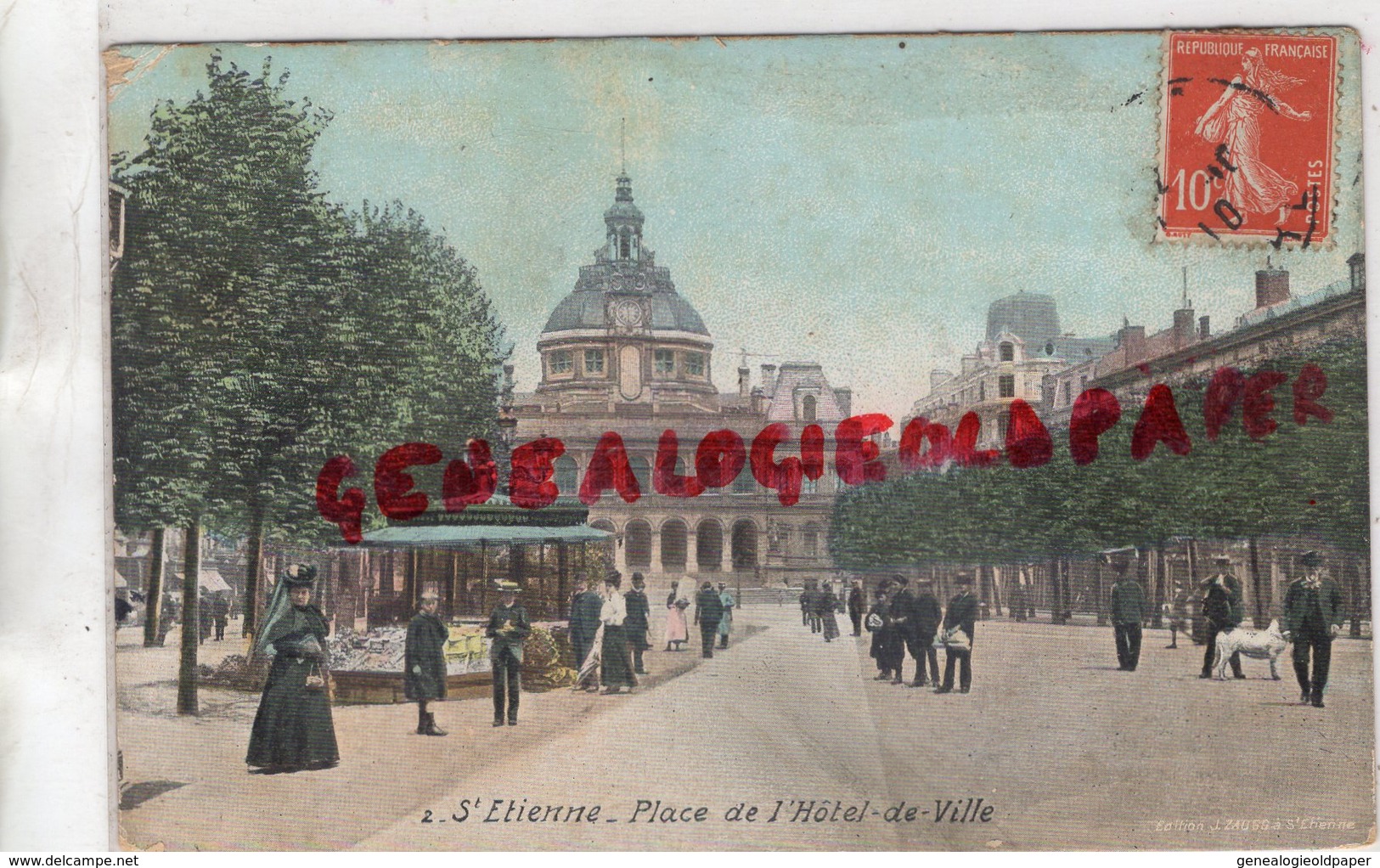 42 - ST SAINT ETIENNE - PLACE DE L' HOTEL DE VILLE -1910 - Saint Etienne