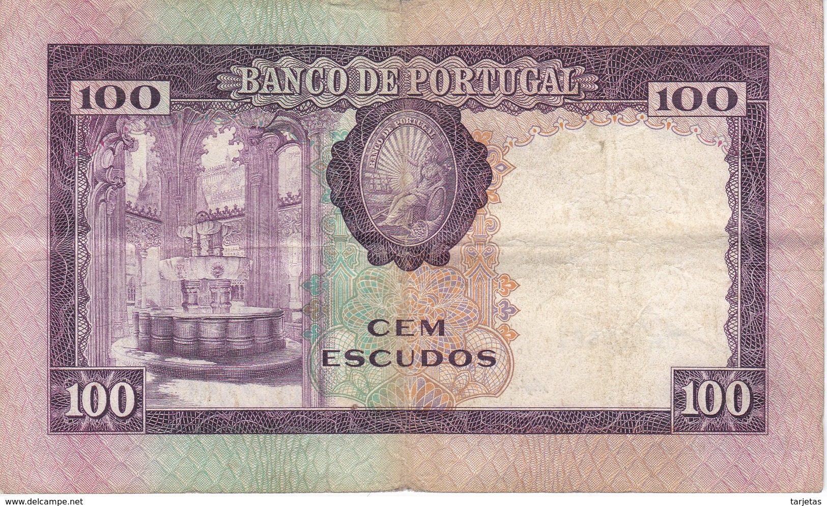 BILLETE DE PORTUGAL DE 100 ESCUDOS DEL AÑO 1961 SERIE UH   (BANKNOTE) - Portogallo