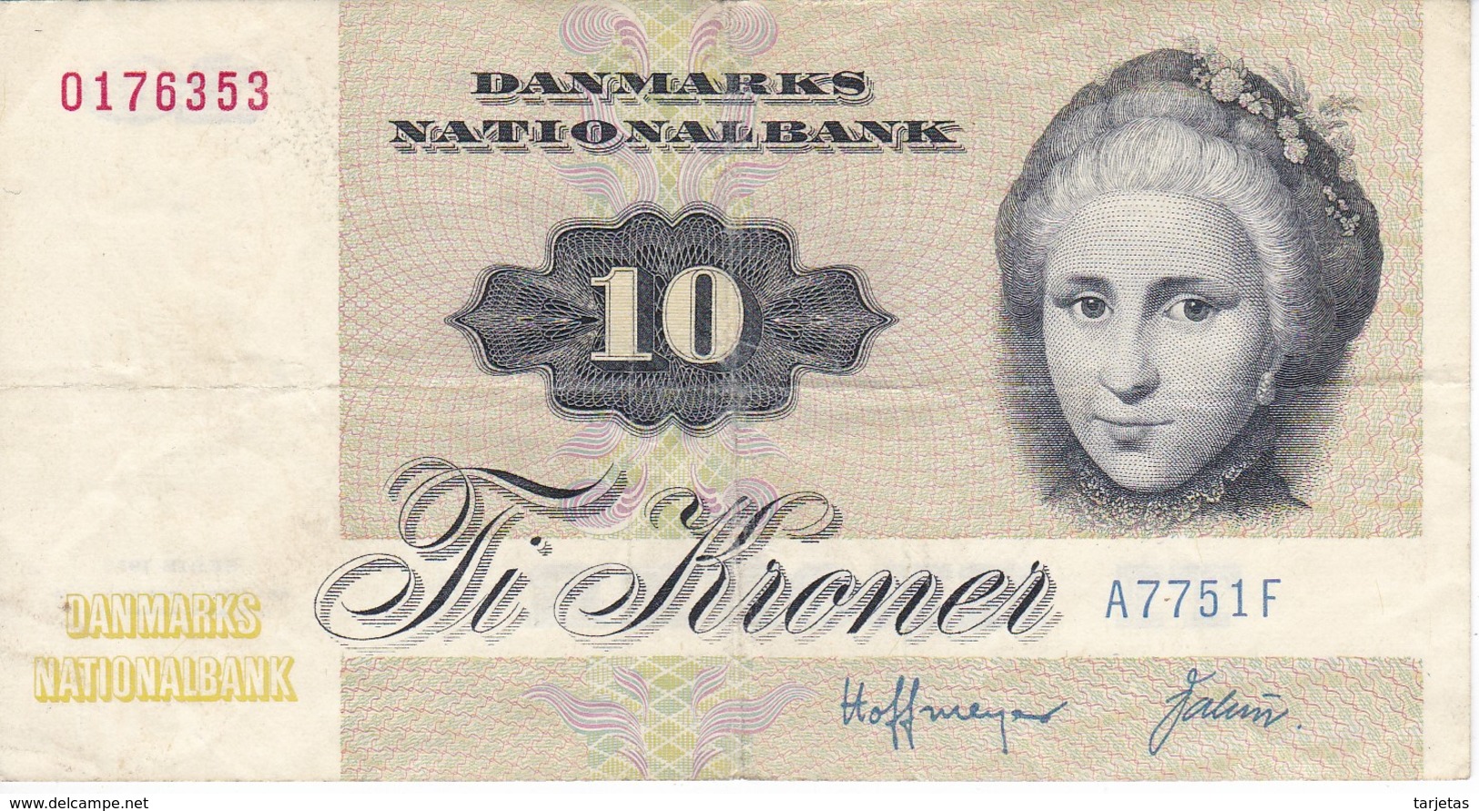 BILLETE DE DINAMARCA DE 10 KRONER DEL AÑO 1972 (BANK NOTE) - Danemark