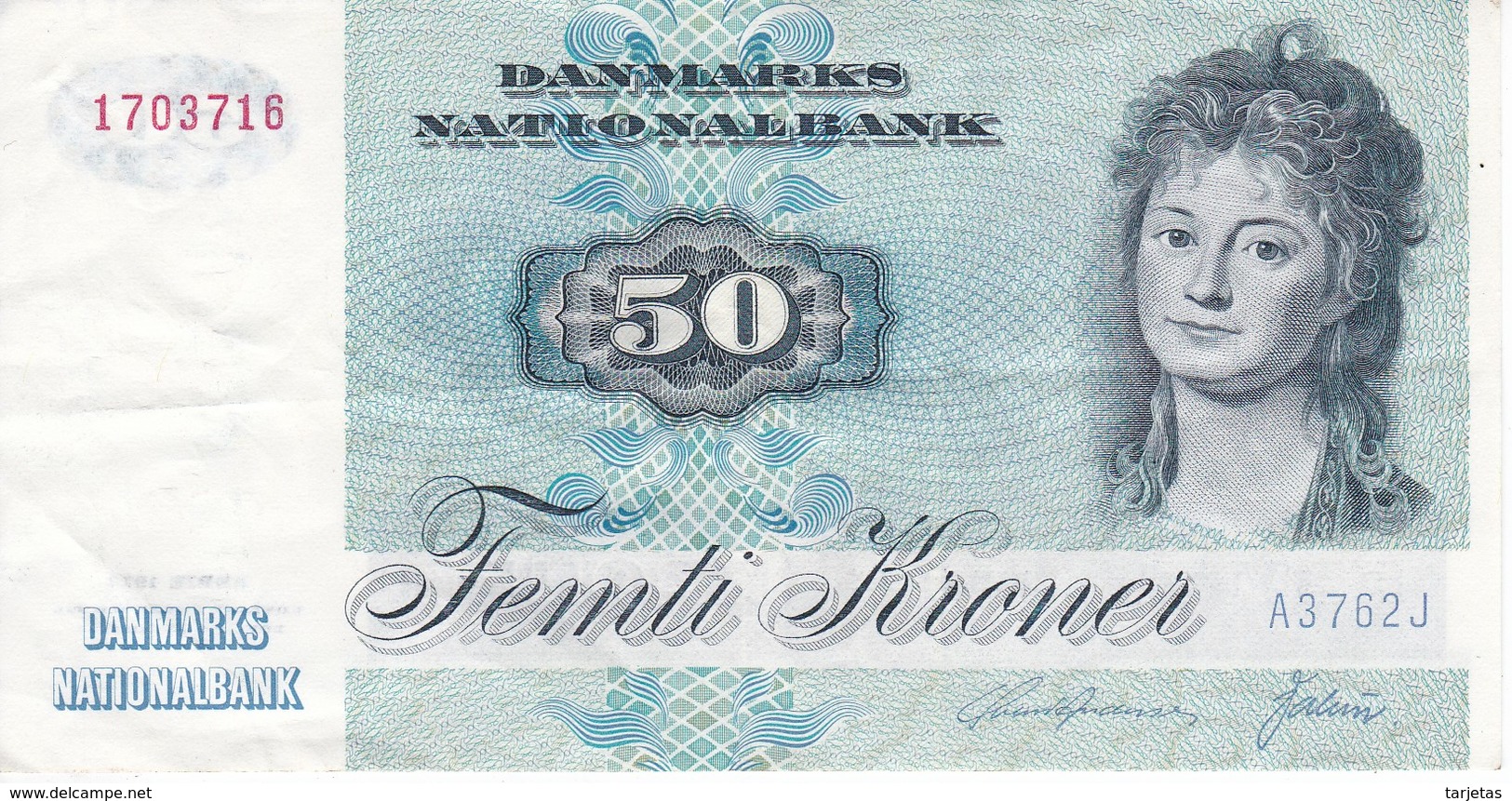 BILLETE DE DINAMARCA DE 50 KRONER DEL AÑO 1972 (BANK NOTE) - Danemark