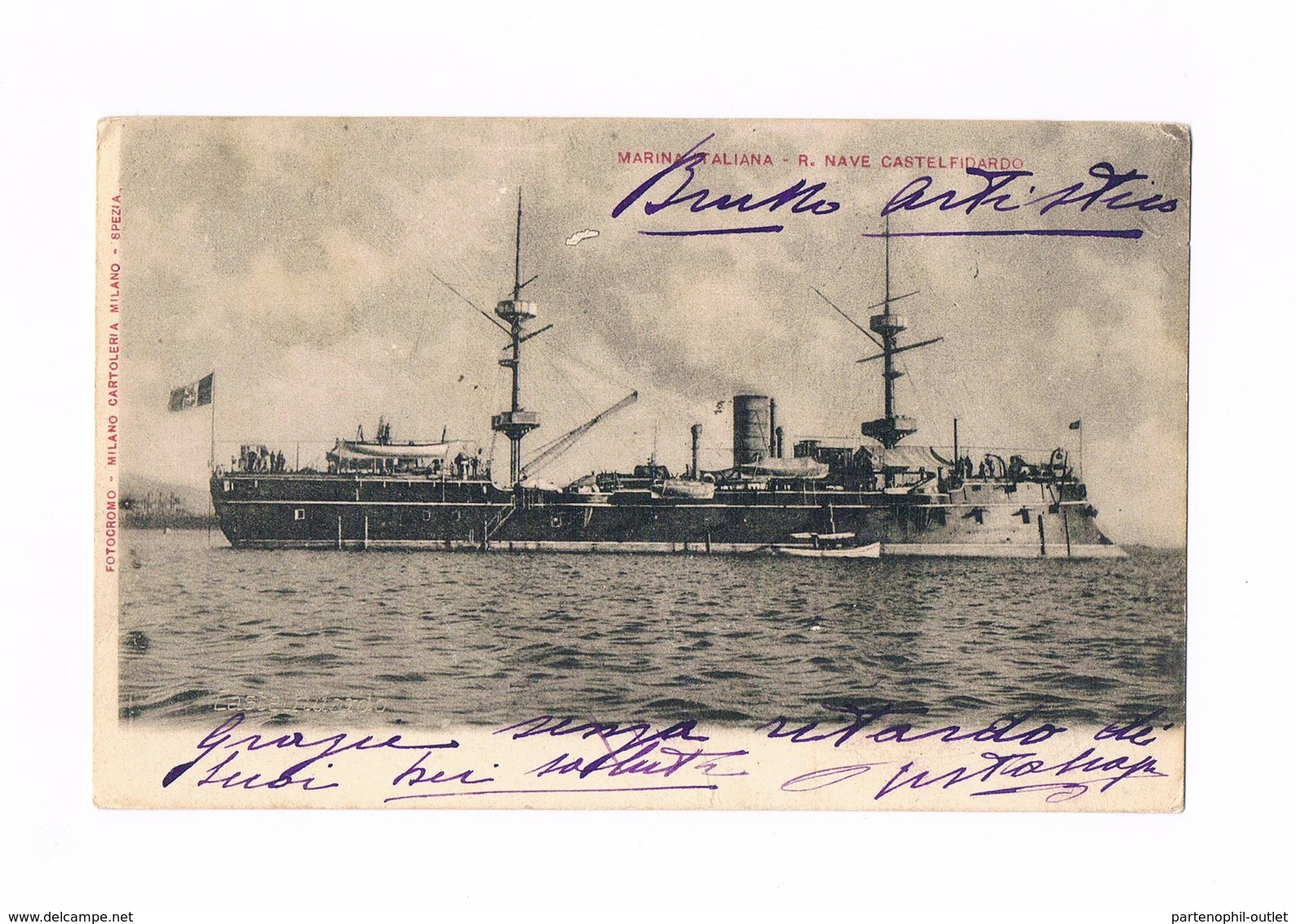 Cartolina - Postcard - Viaggiata/Sent - Regia Marina Italiana - Regia Nave Castelfidardo - Reggimenti