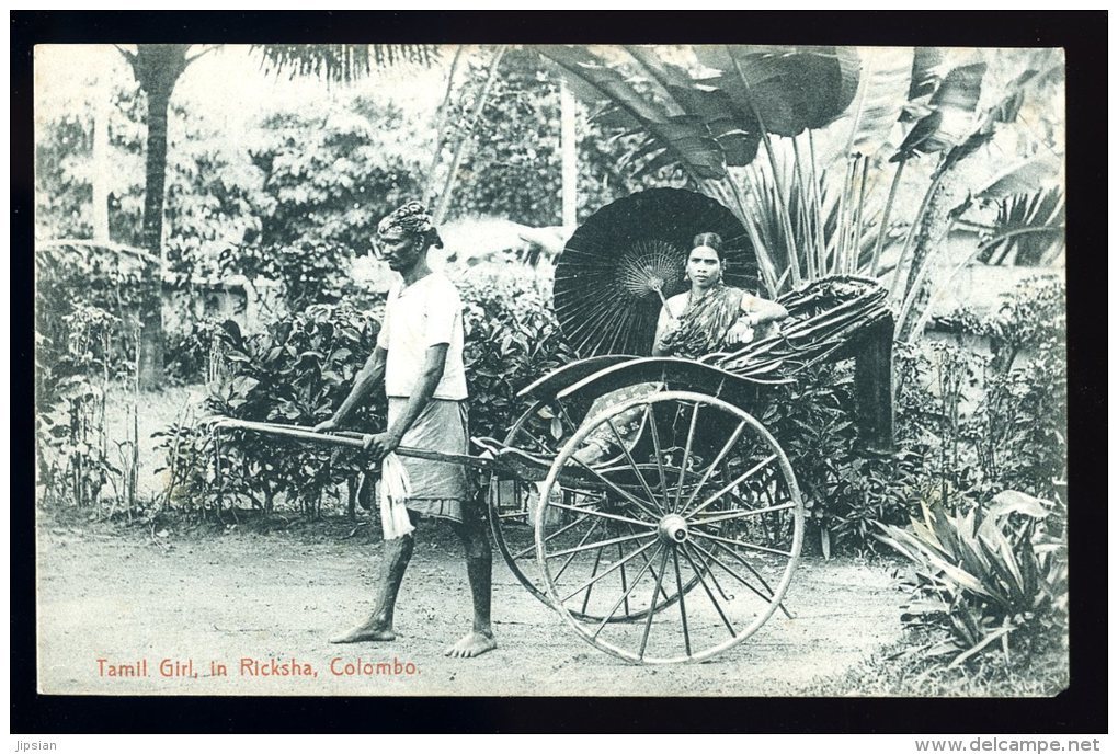 Cpa Sri Lanka Ceylon Ceylan  Tamil Girl , In Ricksha  Colombo     A3RK4 - Sri Lanka (Ceylon)