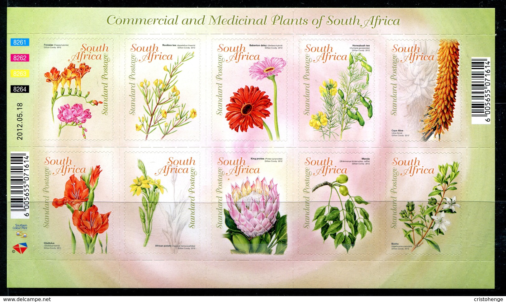 South Africa 2012 Commercial And Medicinal Plants Sheetlet MNH (SG 1947-1956) - Unused Stamps