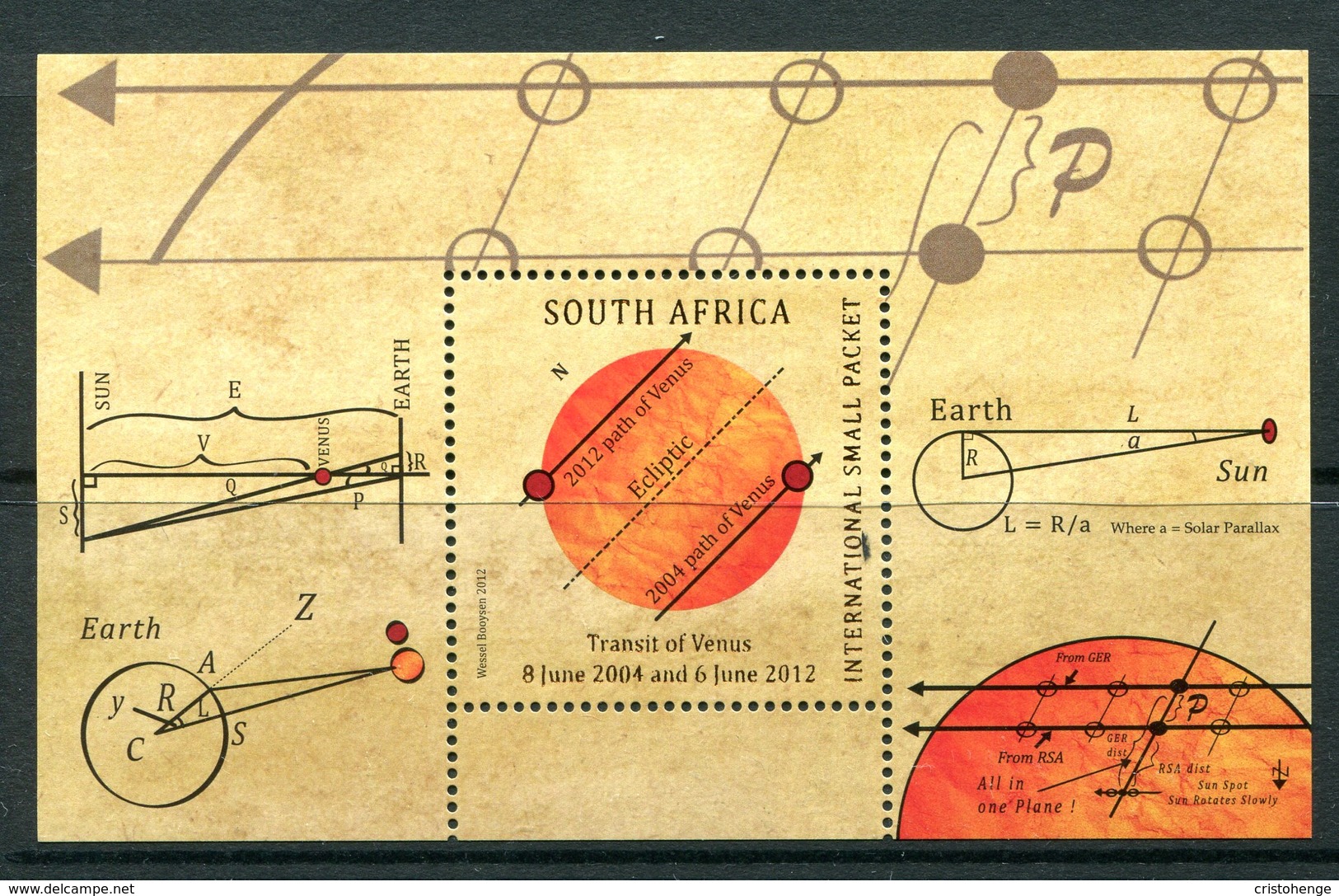 South Africa 2012 Transit Of Venus MS MNH (SG MS1968) - Unused Stamps