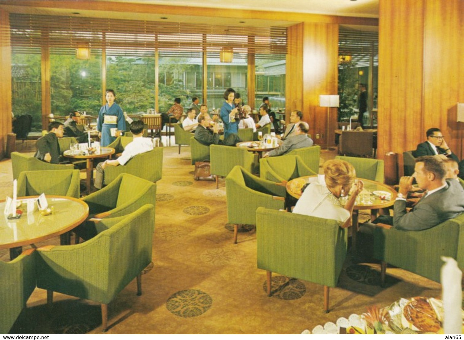 Tokyo Japan, Hilton Hotel Cocktail And Tea Lounge Interior View, Fashion, C1960s Vintage Postcard - Tokio