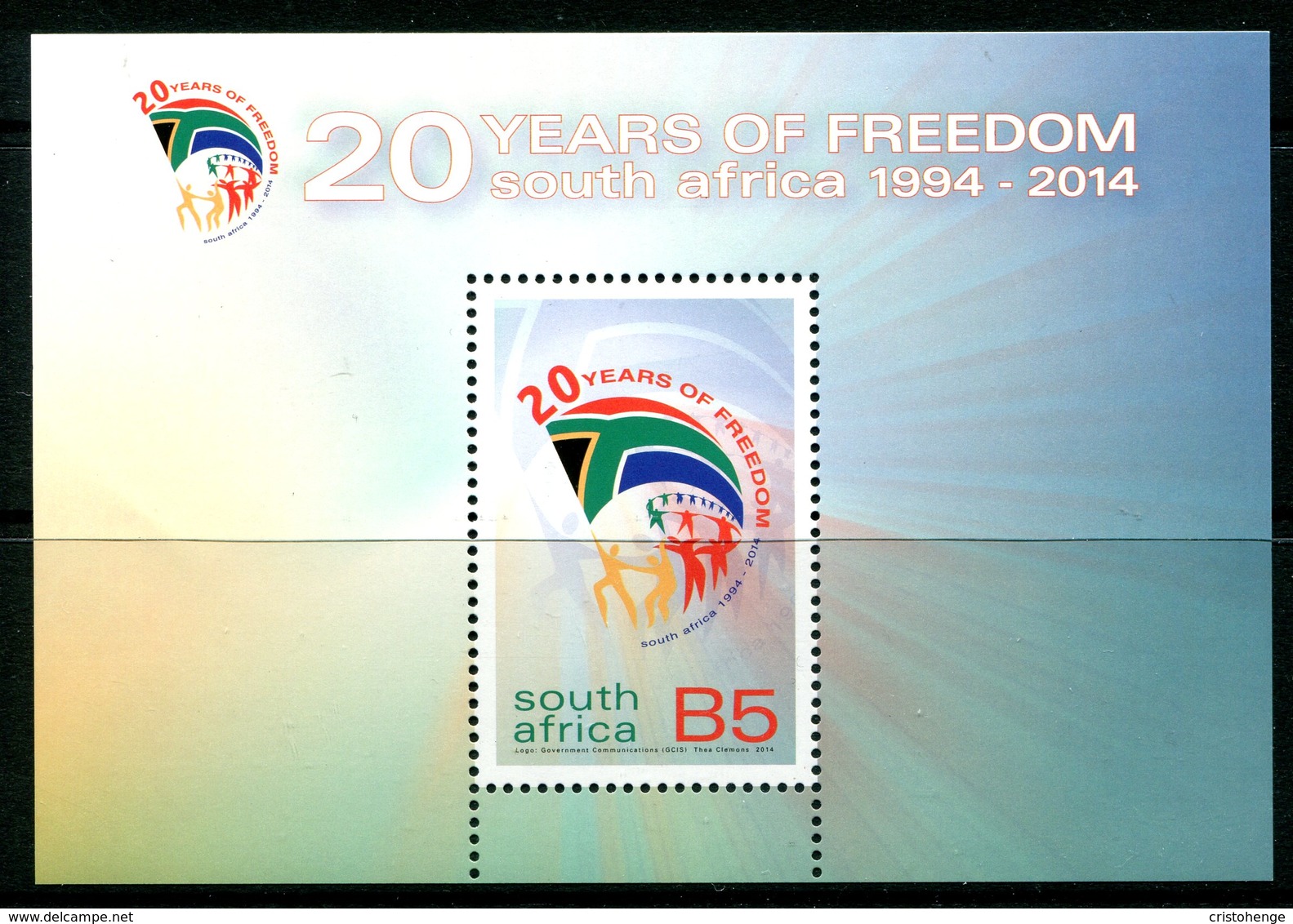 South Africa 2014 Twenty Year Of Freedom And Democracy MS MNH (SG Unlisted) - Unused Stamps