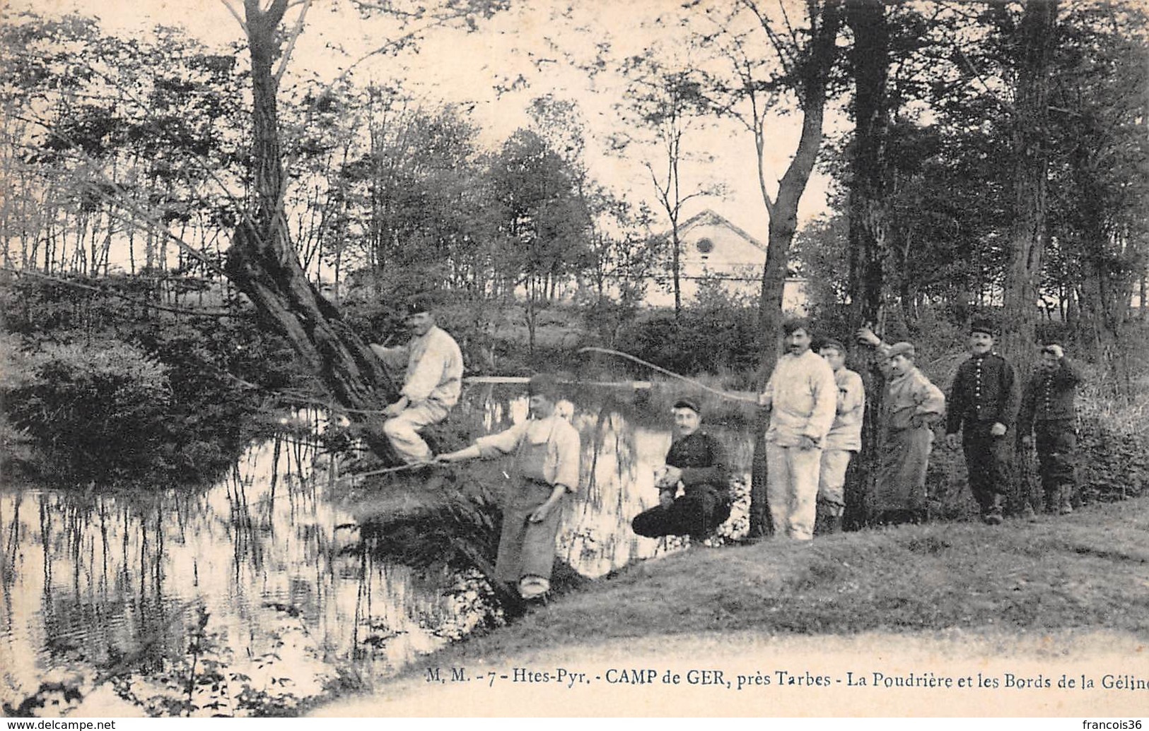 Camp De Ger (65) Près Tarbes - La Poudrière Et Les Bords De La Géline - Pêche Militaire Militaria - Other & Unclassified