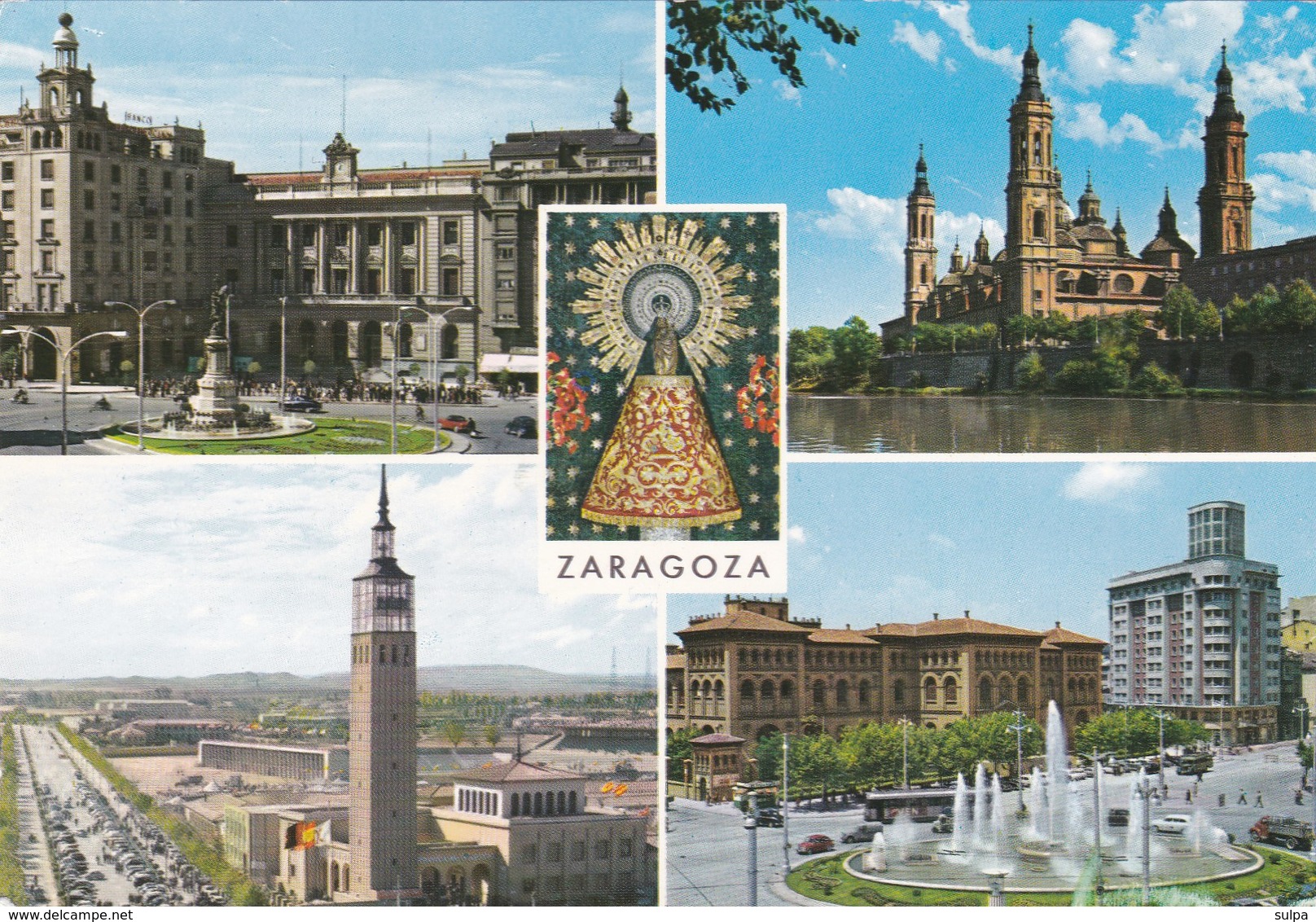 N.S. Del Pilar Zaragoza. Vignette Mutualidad Nacional De La Administracion Local, Circulée - Cristianismo