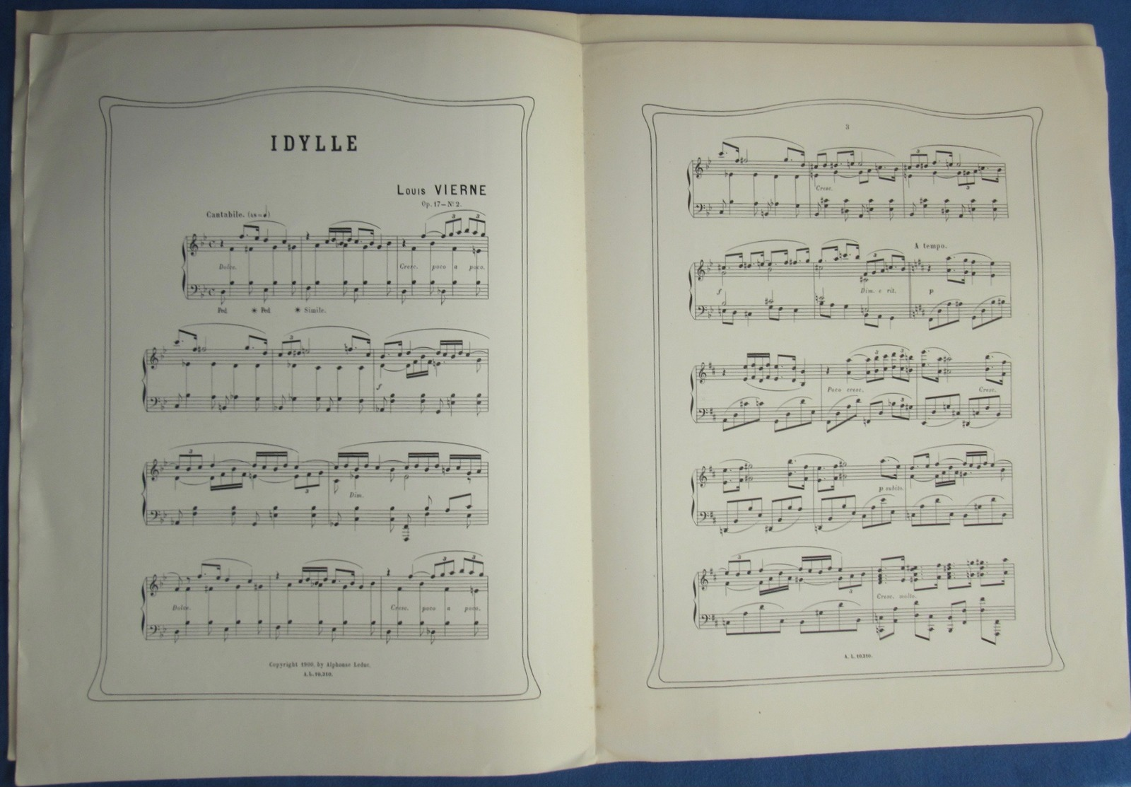 CAF CONC BOURGOGNE PIANO [ORGUE] GF PARTITION XIX LOUIS VIERNE SUITE BOURGUIGNONNE OPUS 17 IDYLLE 1900 JULIETTE TOUTAIN - Andere & Zonder Classificatie