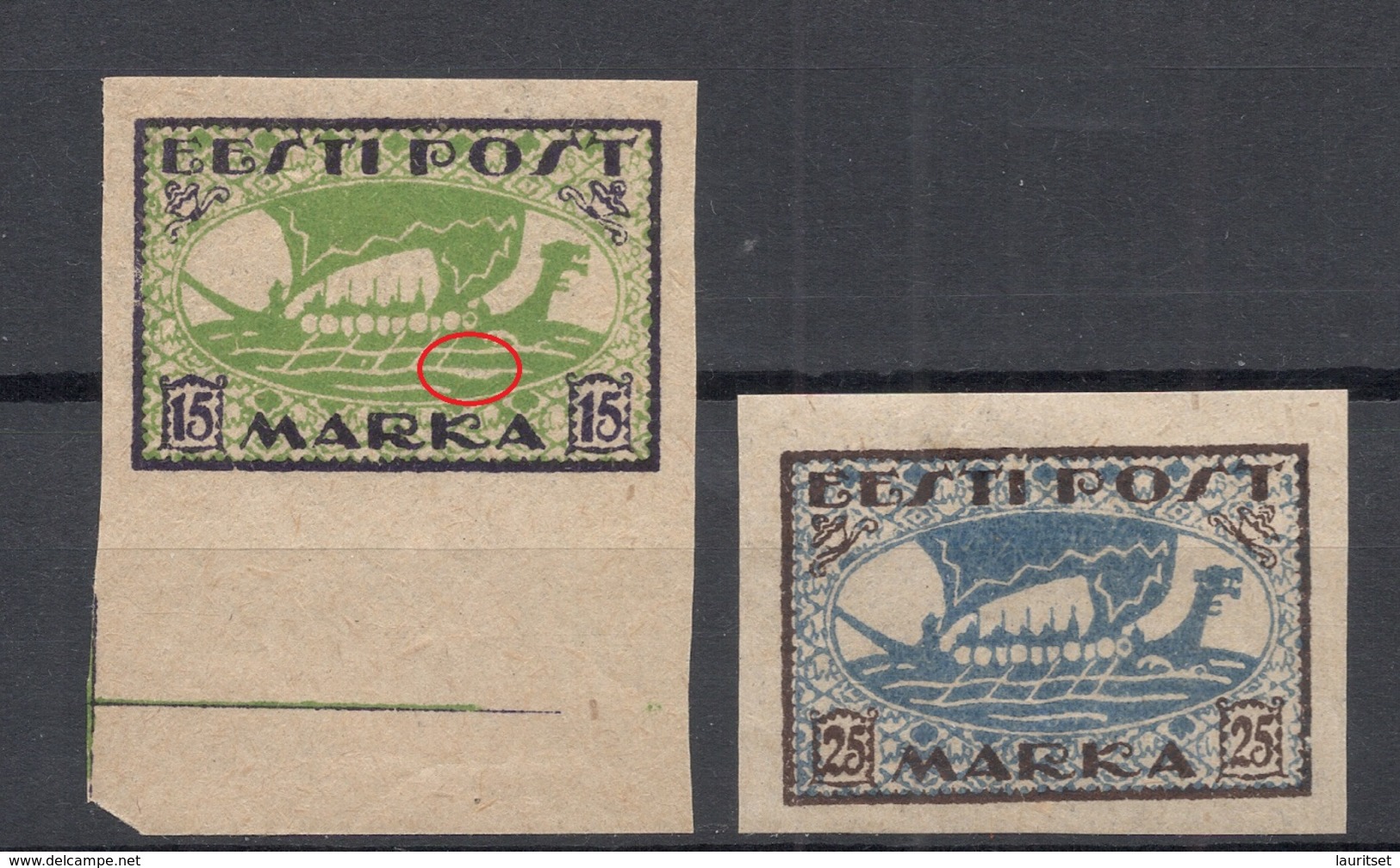 Estland Estonia 1920 Michel 23 - 24 B Incl ERROR Abart MNH - Estonie