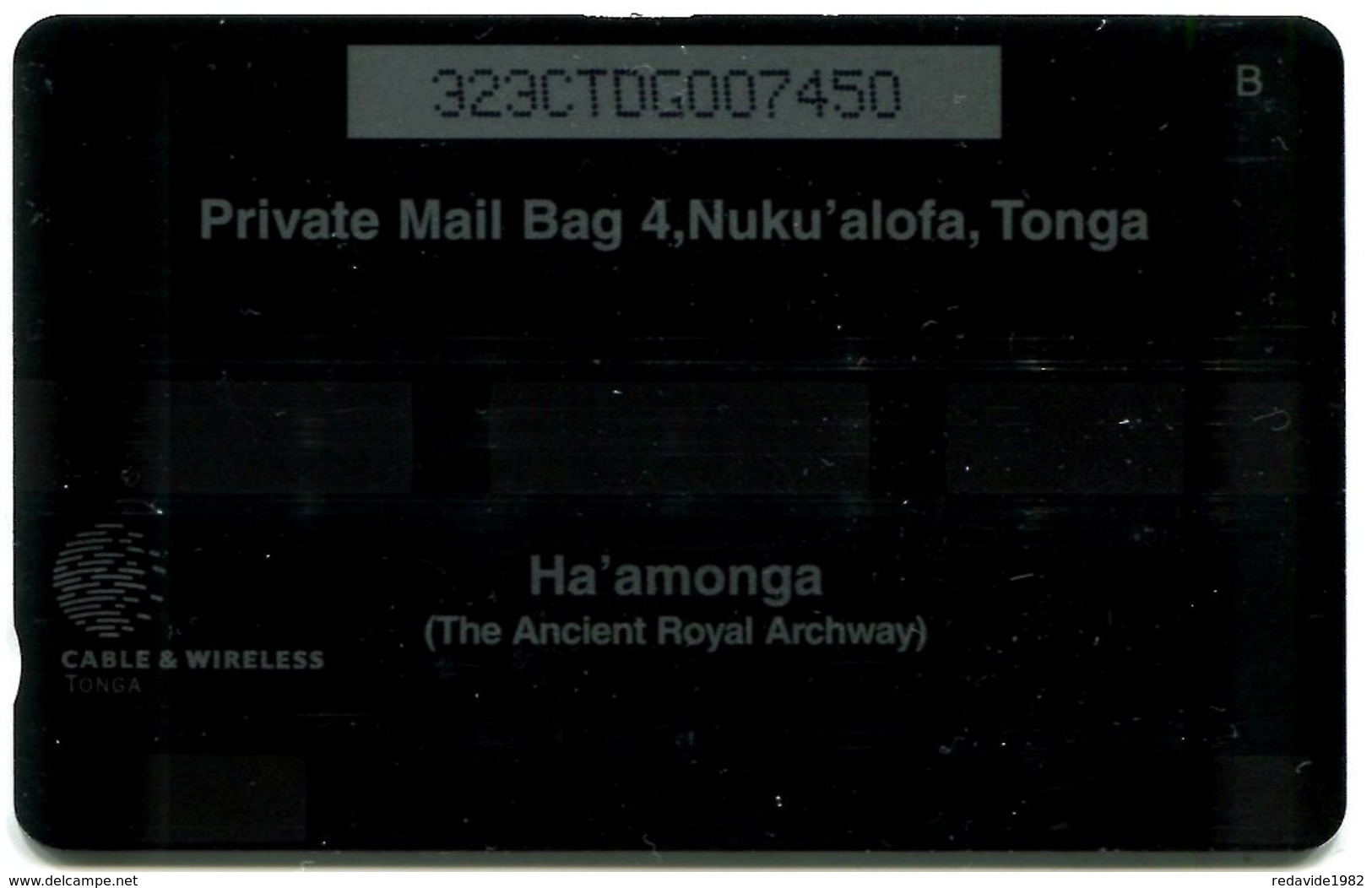 Tonga - Cable & Wireless Plc - 323CTDG - Ha'amonga (The Ancient Royal Archway) - Old Logo - Tonga