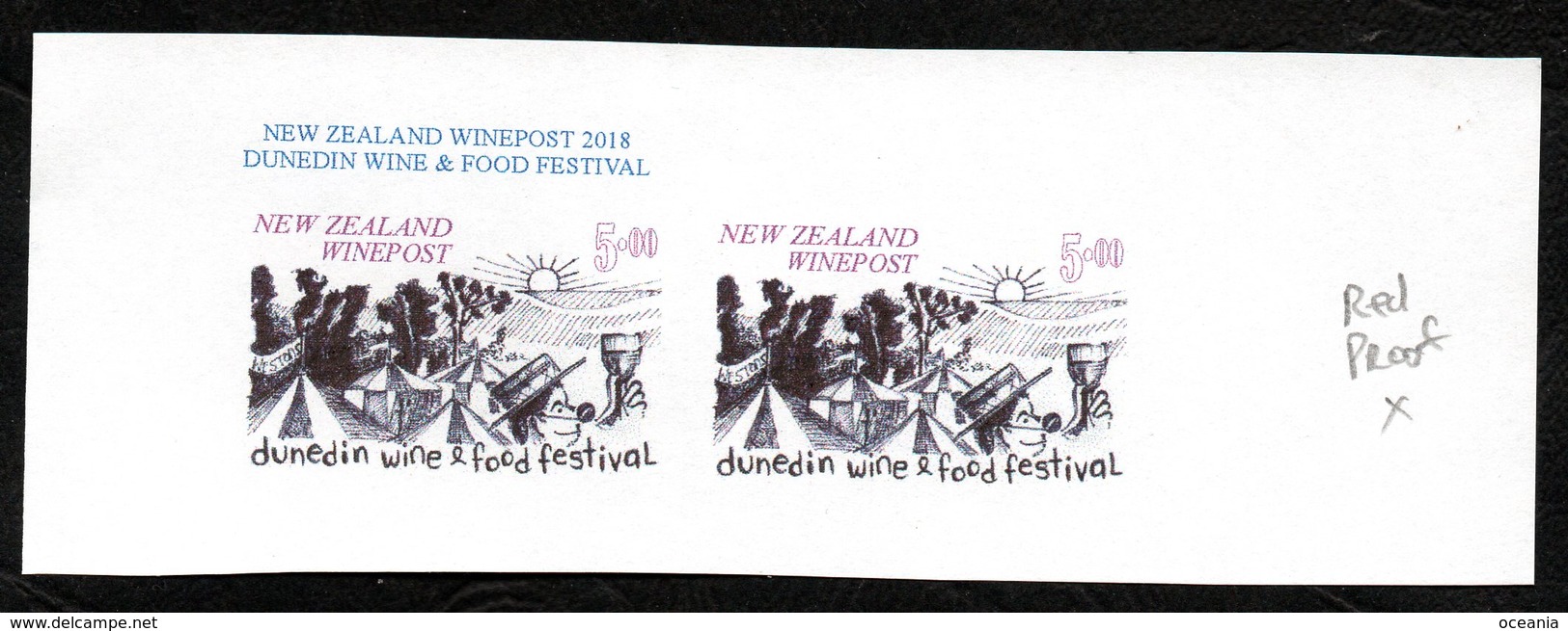 New Zealand Wine Post Wine Festival Red Writing Proofs - Other & Unclassified