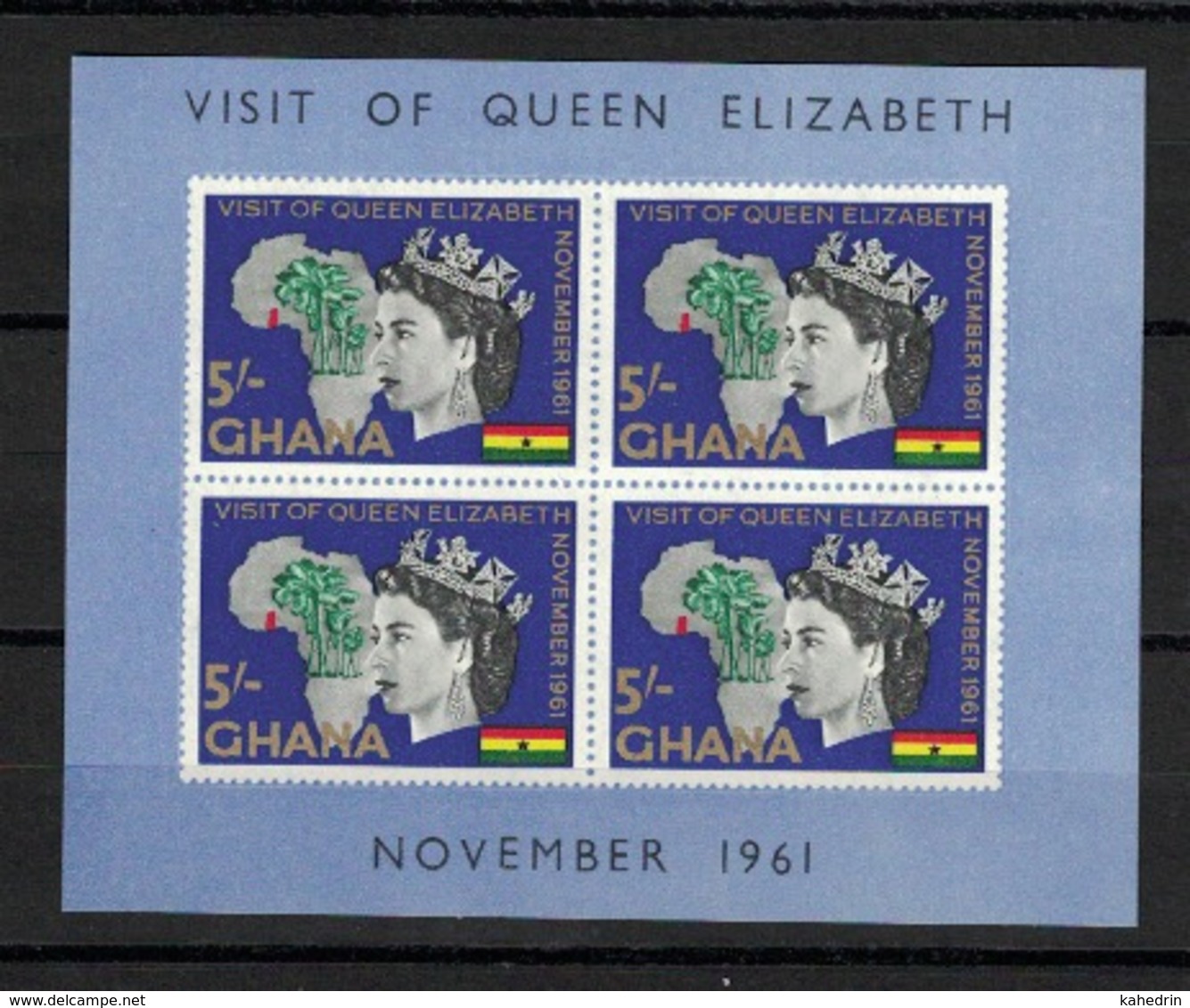 Ghana 1961, Visit Of Queen Elizabeth **, MNH - Ghana (1957-...)