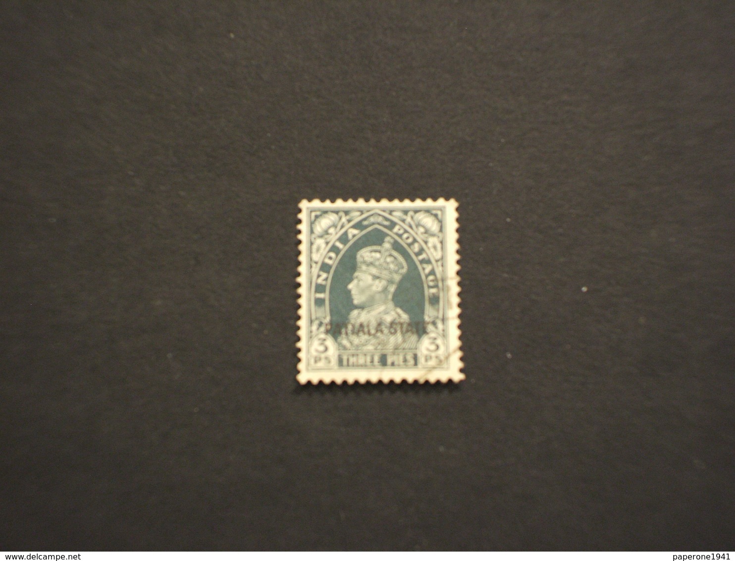 PATIALA - 1928/39 RE 3 P. - TIMBRATO/USED - Patiala