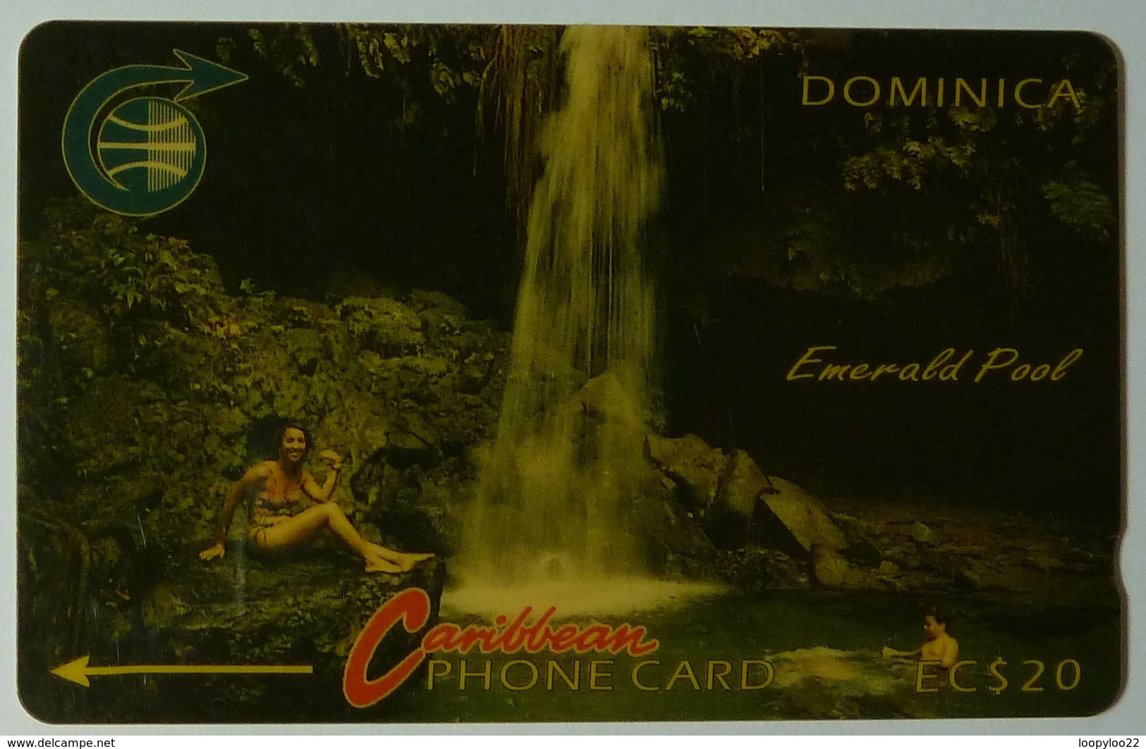 DOMINICA - GPT - 4CDMB - $20 - DOM-4B - Emerald Pool - White Strip - Used - Dominique