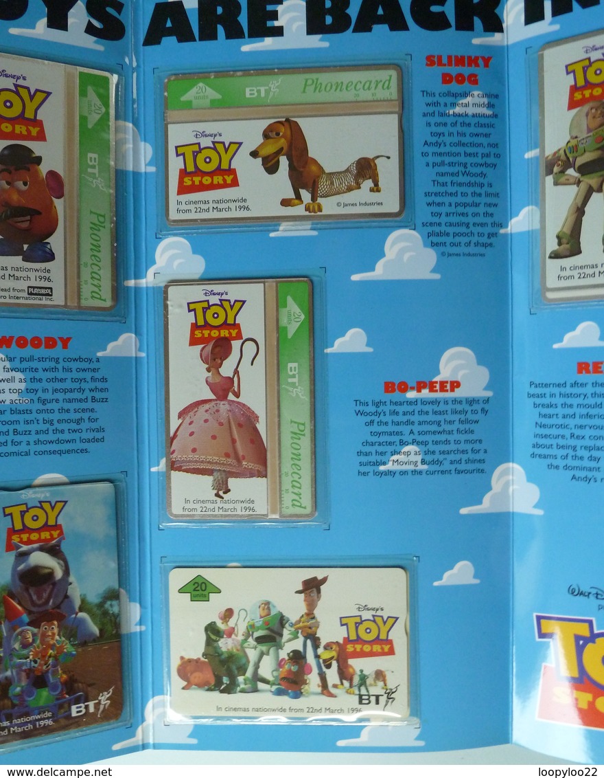 UK - Great Britain - BT - Toy Story - Set Of 8 - 20 Units - Mint In Folder - BT Volledige Verzameling