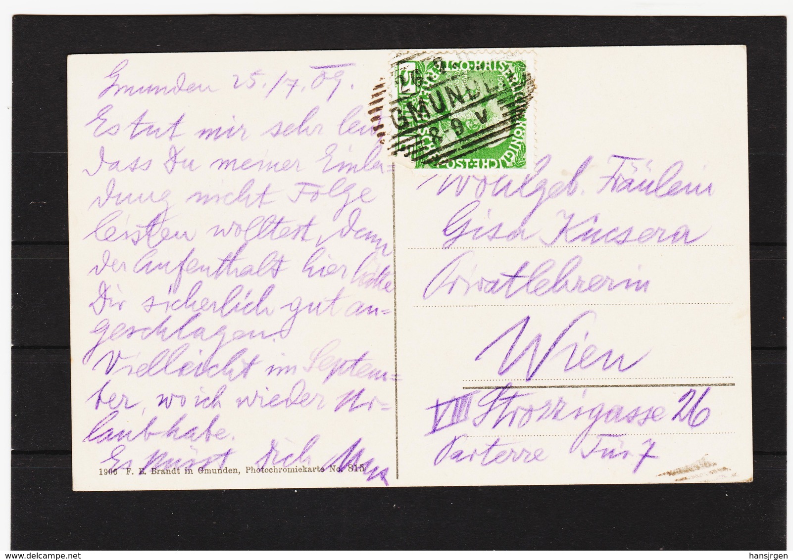 KTM263 POSTKARTE JAHR 1909 GMUNDEN MONDNACHT GEBRAUCHT Siehe ABBILDUNG - Gmunden