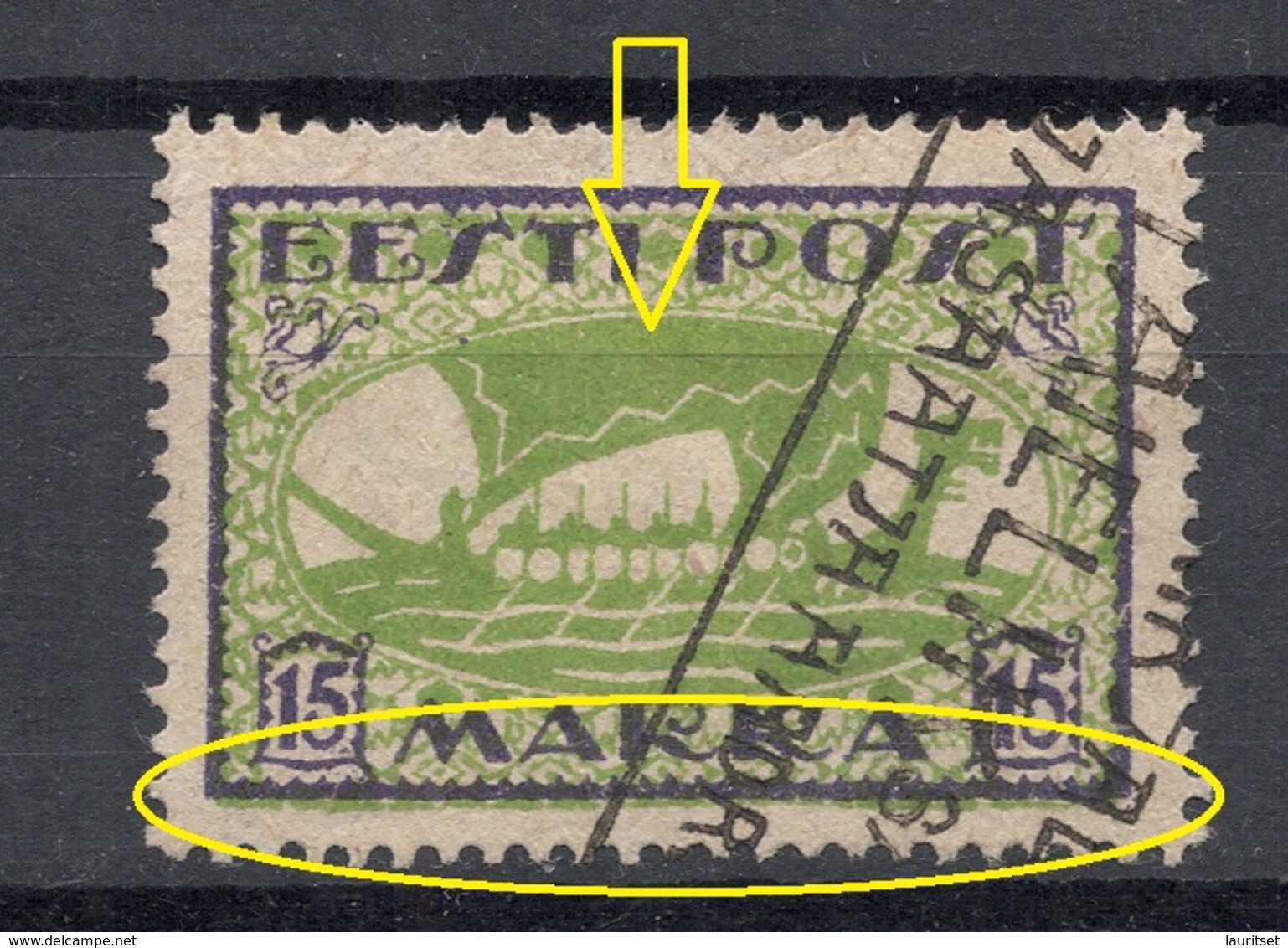 ESTLAND Estonia 1922 Michel 23 A ERROR ABART = Swifted Green Print O - Estonie