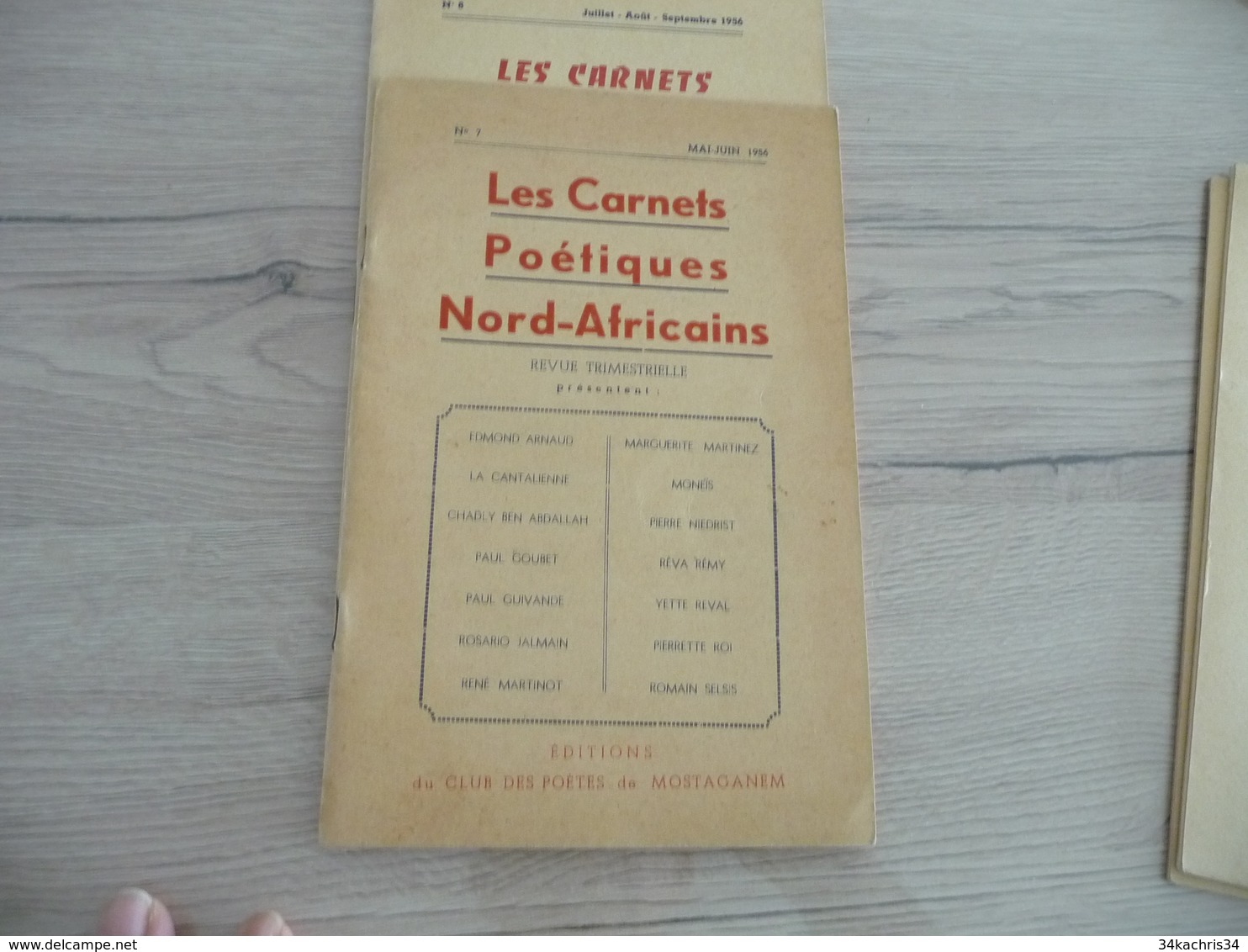 Les Carnets poétiques Nord Africains N°6/7/8/9 1956