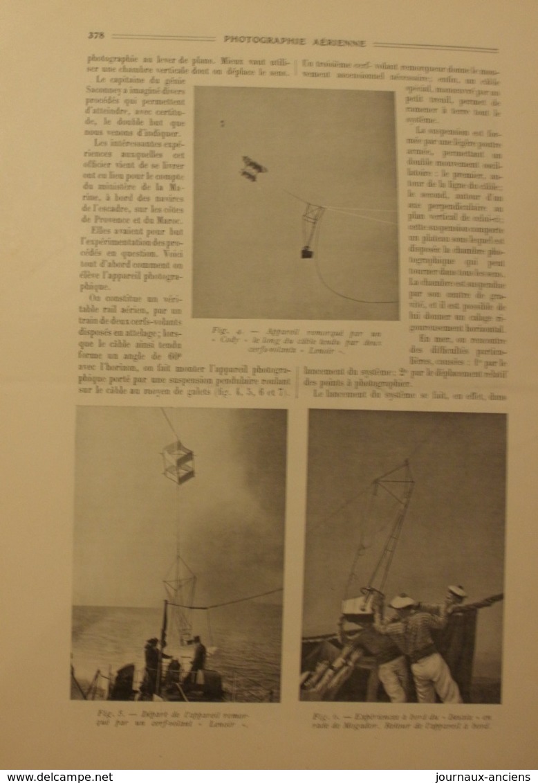 1909 LA PHOTOGRAPHIE AERIENNE ET SES APPLICATIONS MILITAIRES - CERFS VOLANTS " LENOIR " - Autres & Non Classés