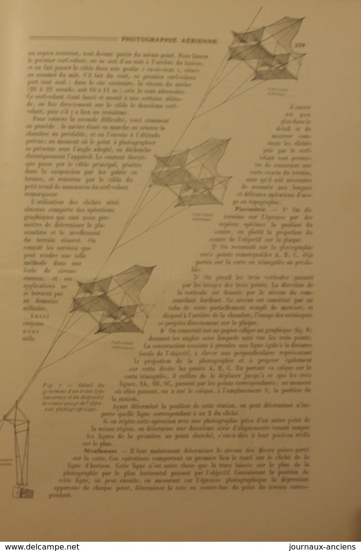 1909 LA PHOTOGRAPHIE AERIENNE ET SES APPLICATIONS MILITAIRES - CERFS VOLANTS " LENOIR " - Autres & Non Classés